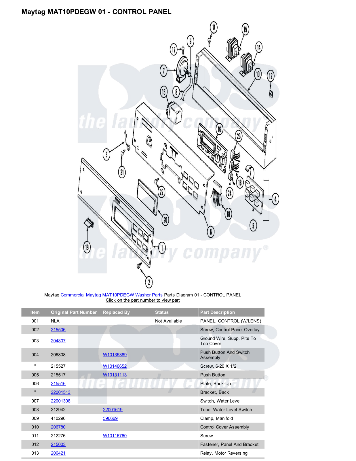 Maytag MAT10PDEGW Parts Diagram