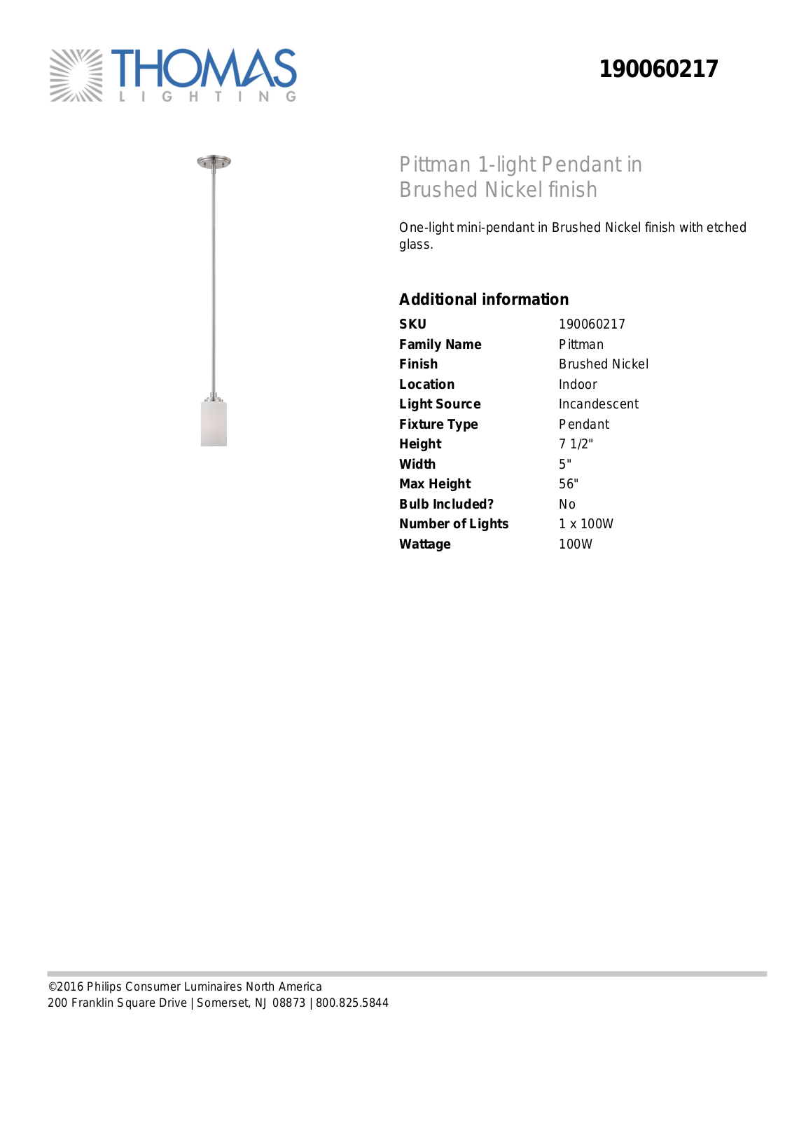 Thomas Lighting 190060217 User Manual - ManualMachine.com