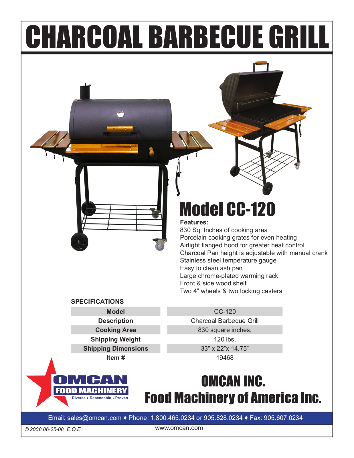 Omcan Food Machinery CC-120 User Manual