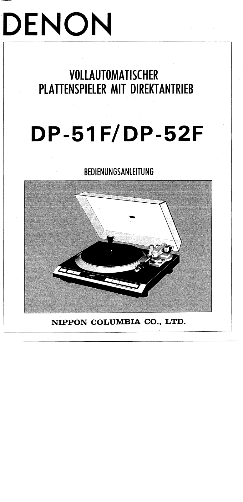 Denon DP-52F Owner's Manual