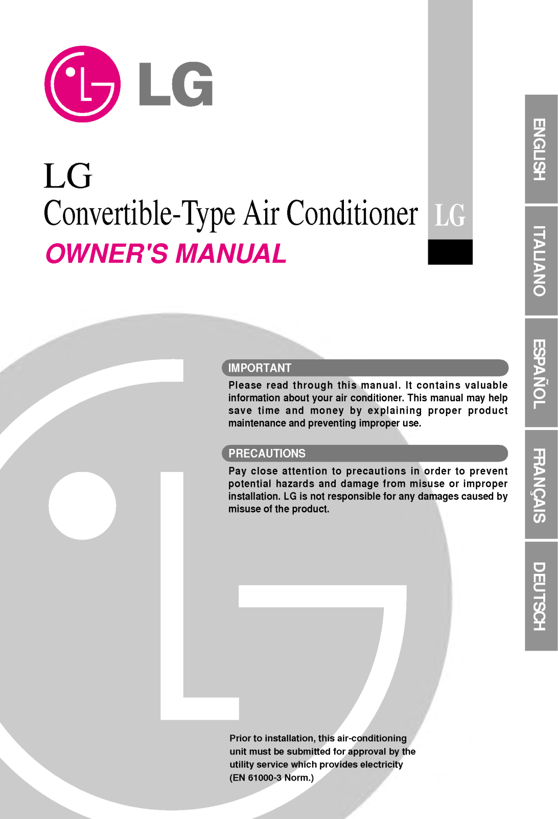 LG CV-H488DLB0, LV-B2860HL User Manual