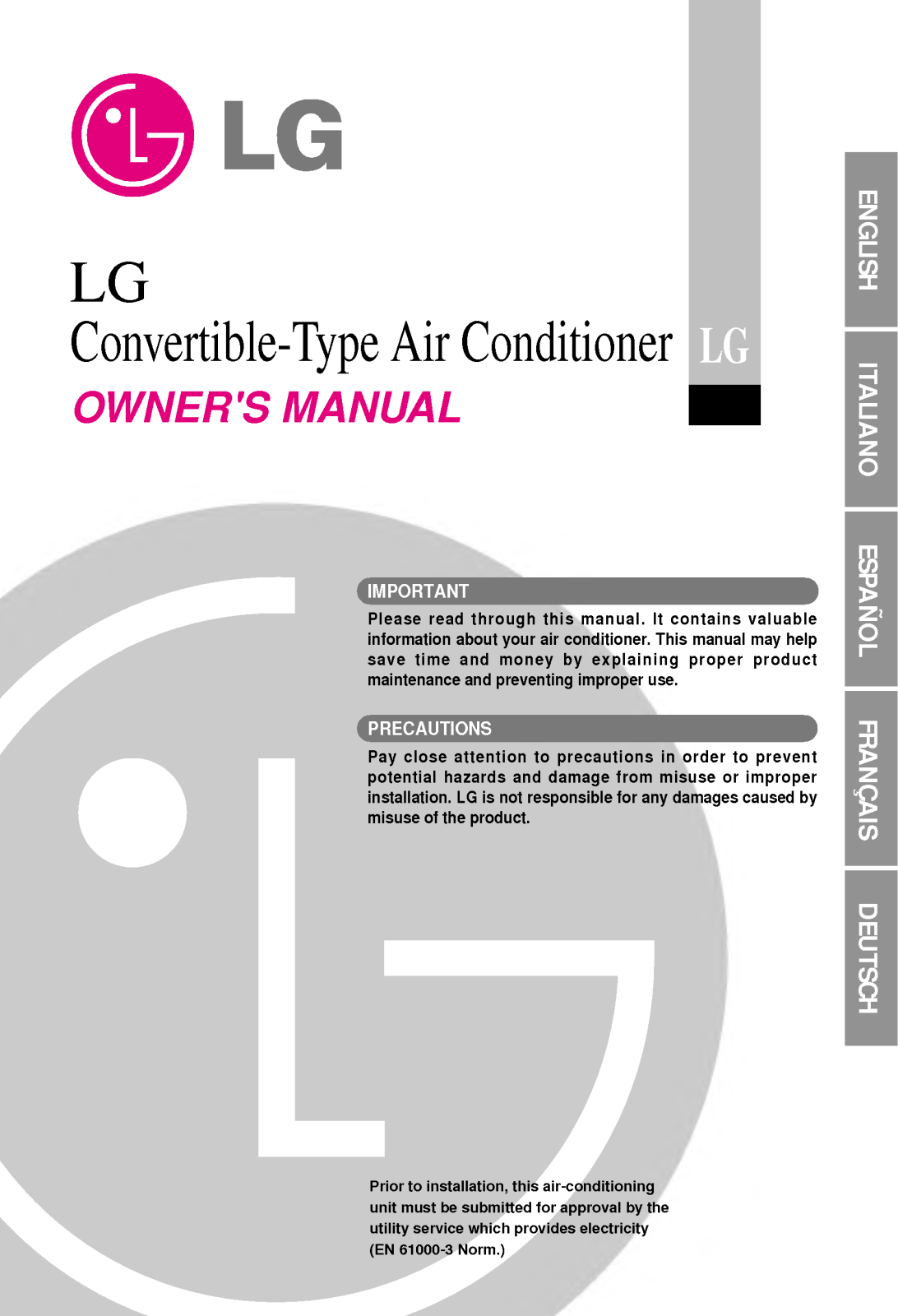 LG CV-H488DLB0, LV-B2860HL Manual