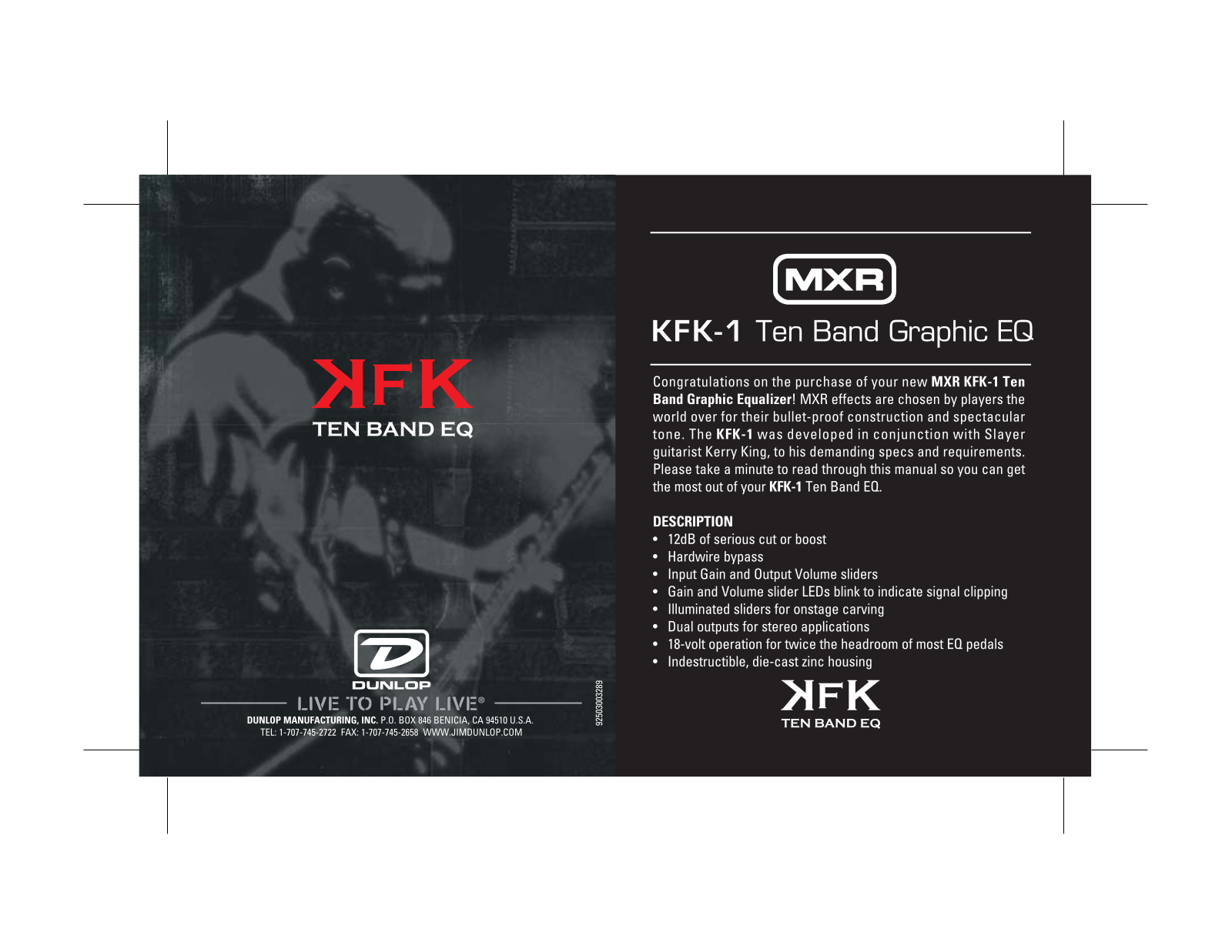 Dunlop KFK-1 Instruction Manual