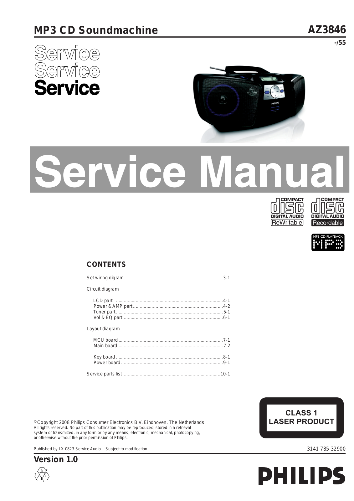 Philips AZ-3846 Service Manual