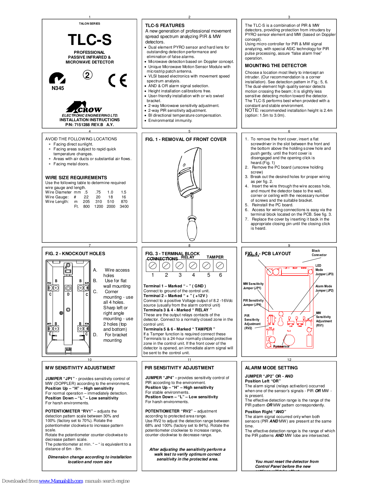 Crow TALON SERIES, TLC-S Installation Instructions Manual - ManualMachine.com