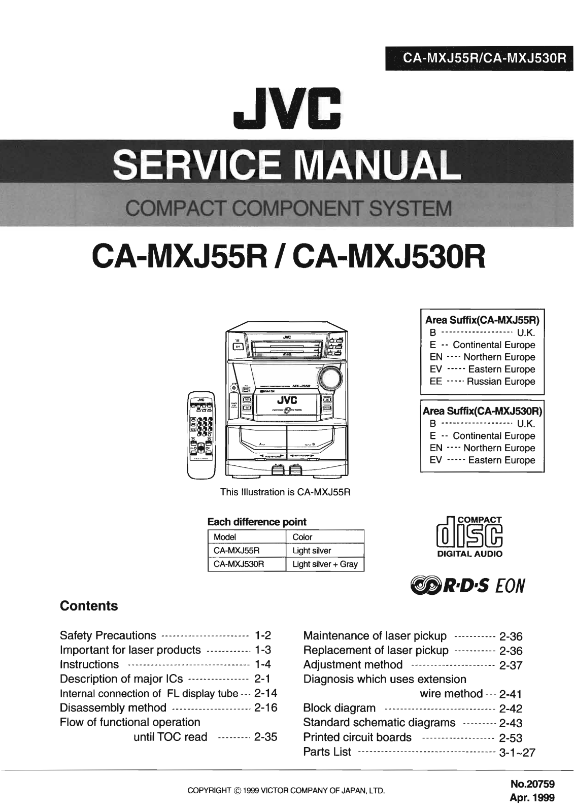 Jvc CA-MXJ55-R Service Manual