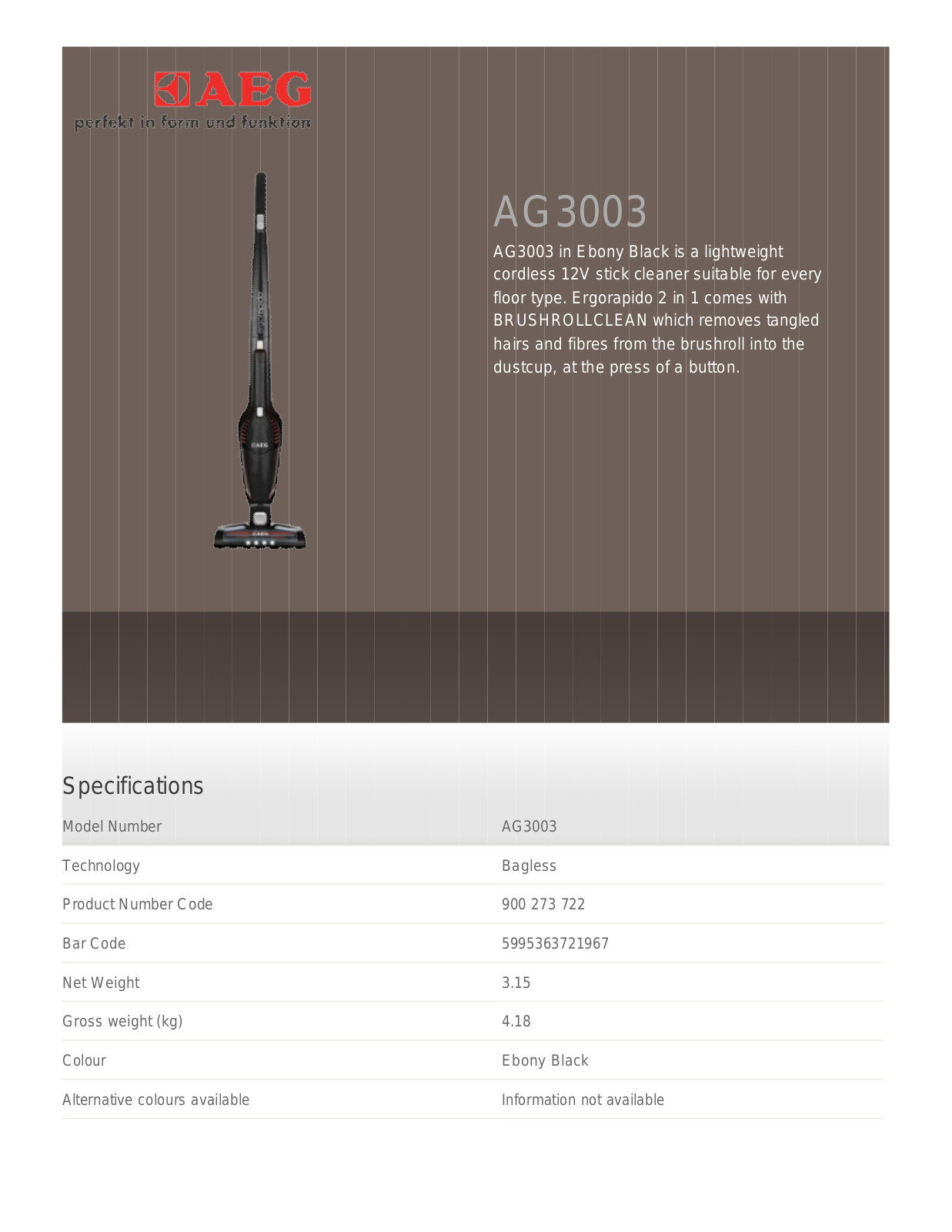 AEG AG3002 User Manual