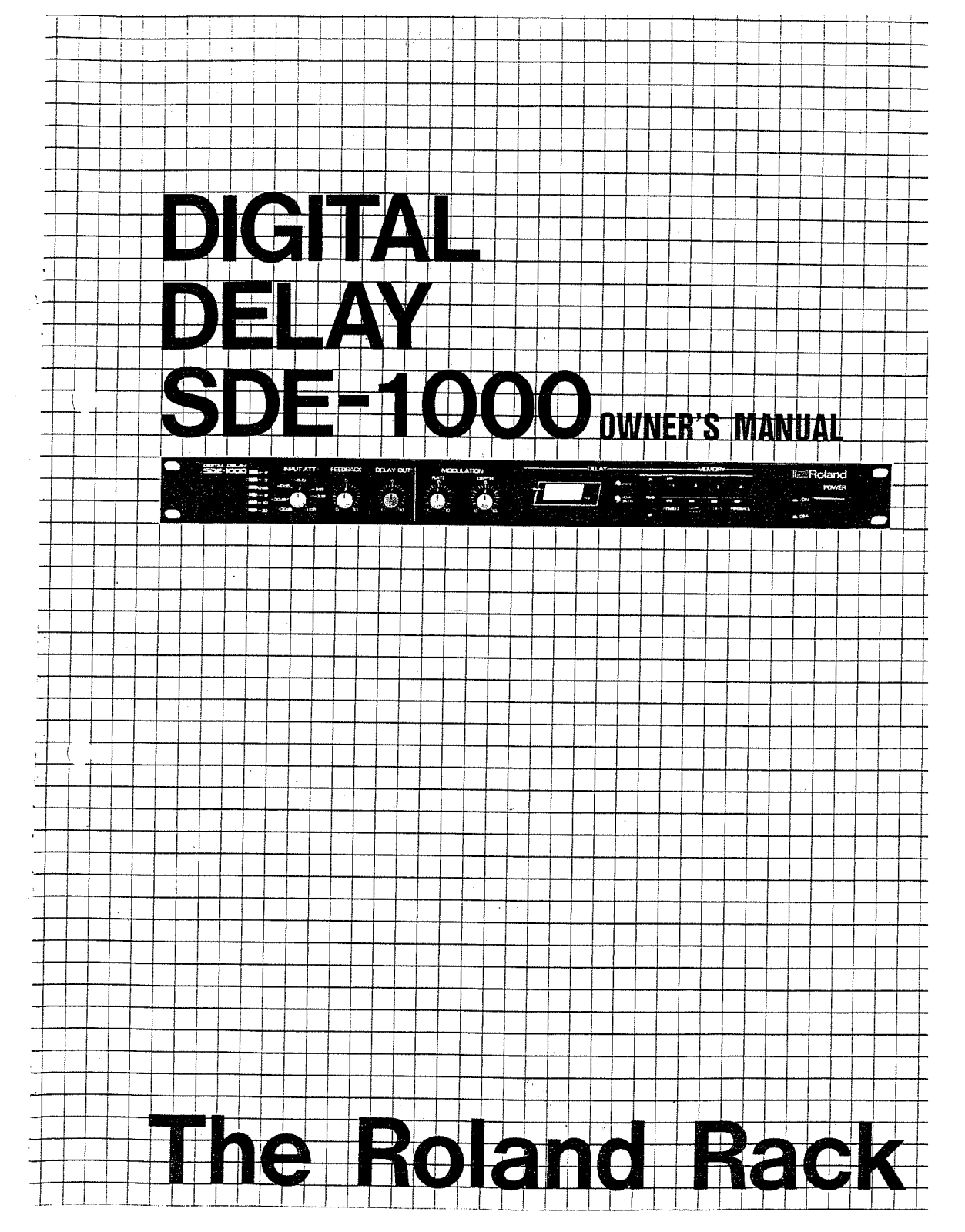 Roland Corporation SDE-1000 Owner's Manual