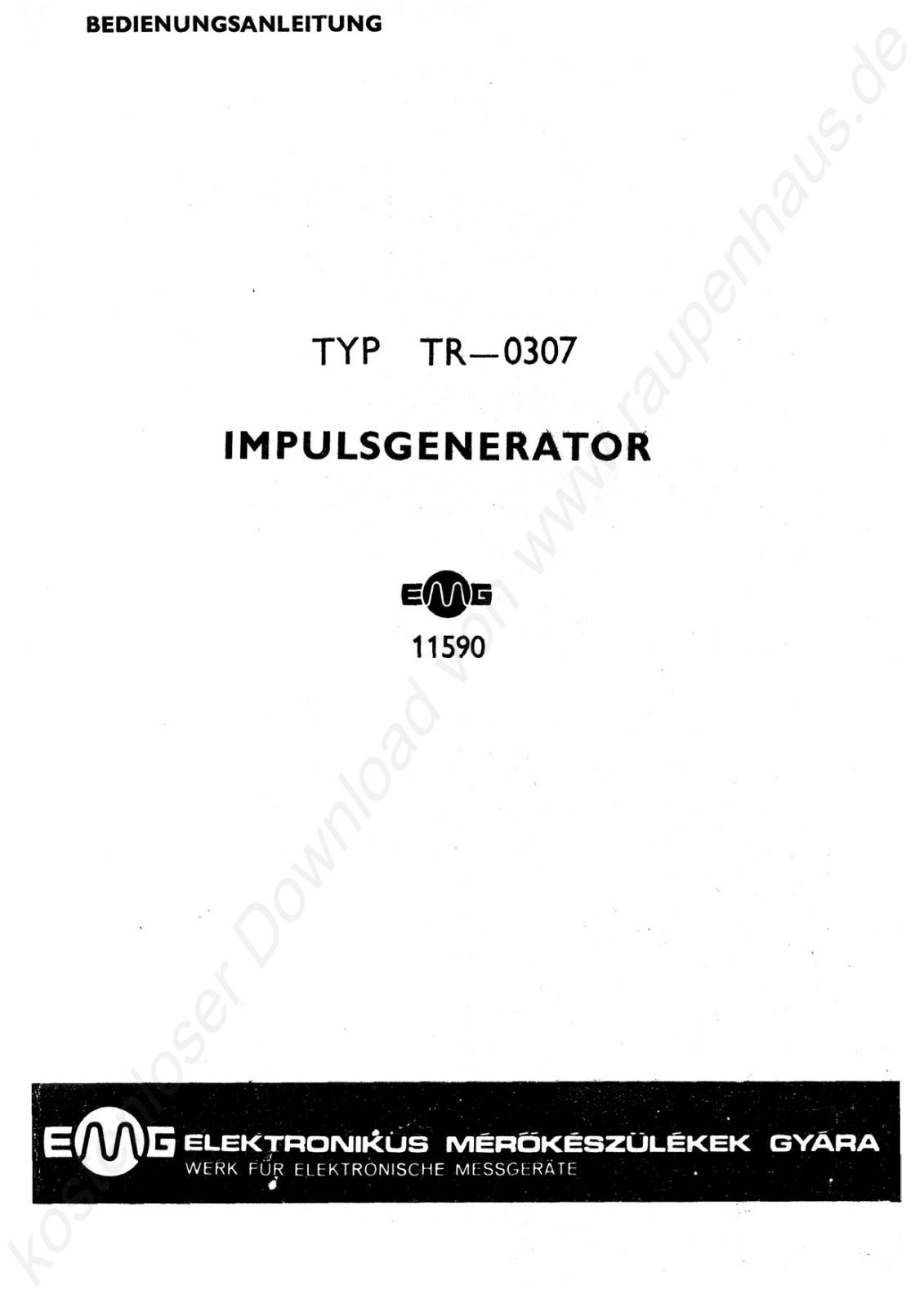 EMG TR-0307 User Manual