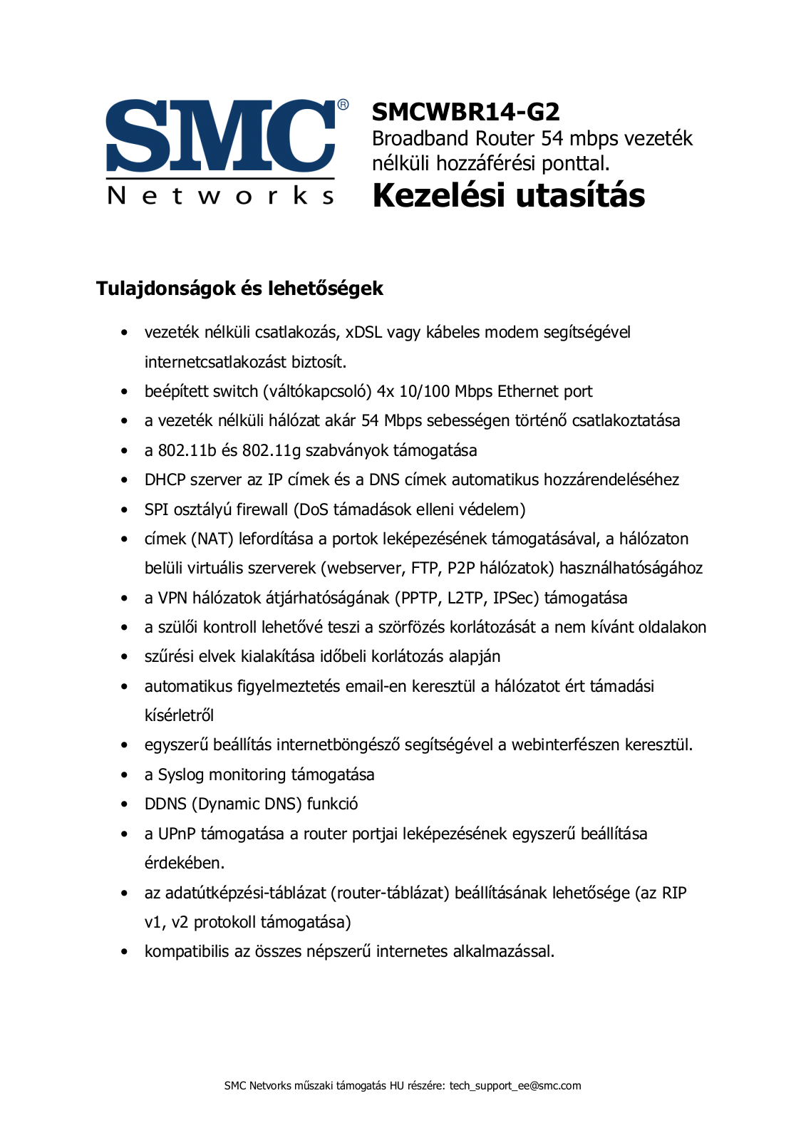 Smc SMCWBR14-G2 User Manual