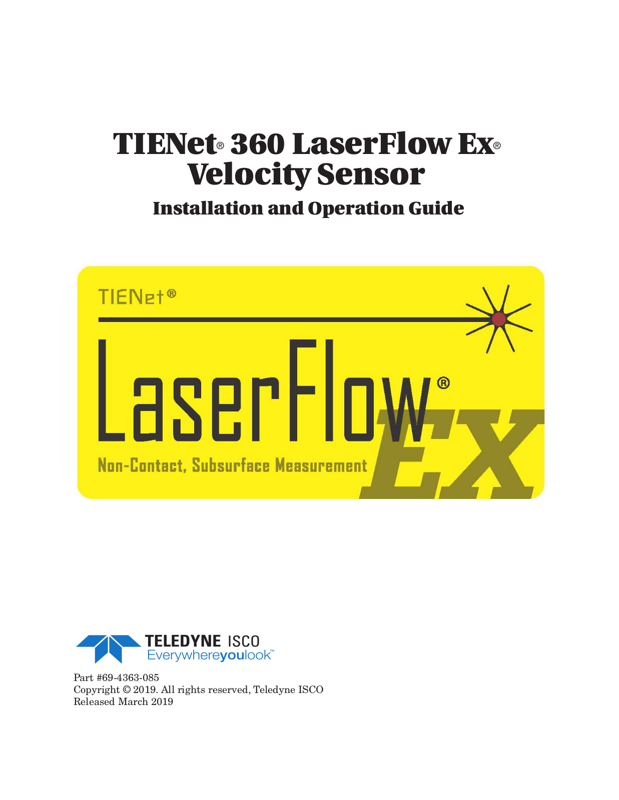 Teledyne TIENet 360 LaserFlow Ex Installation And Operation Manual