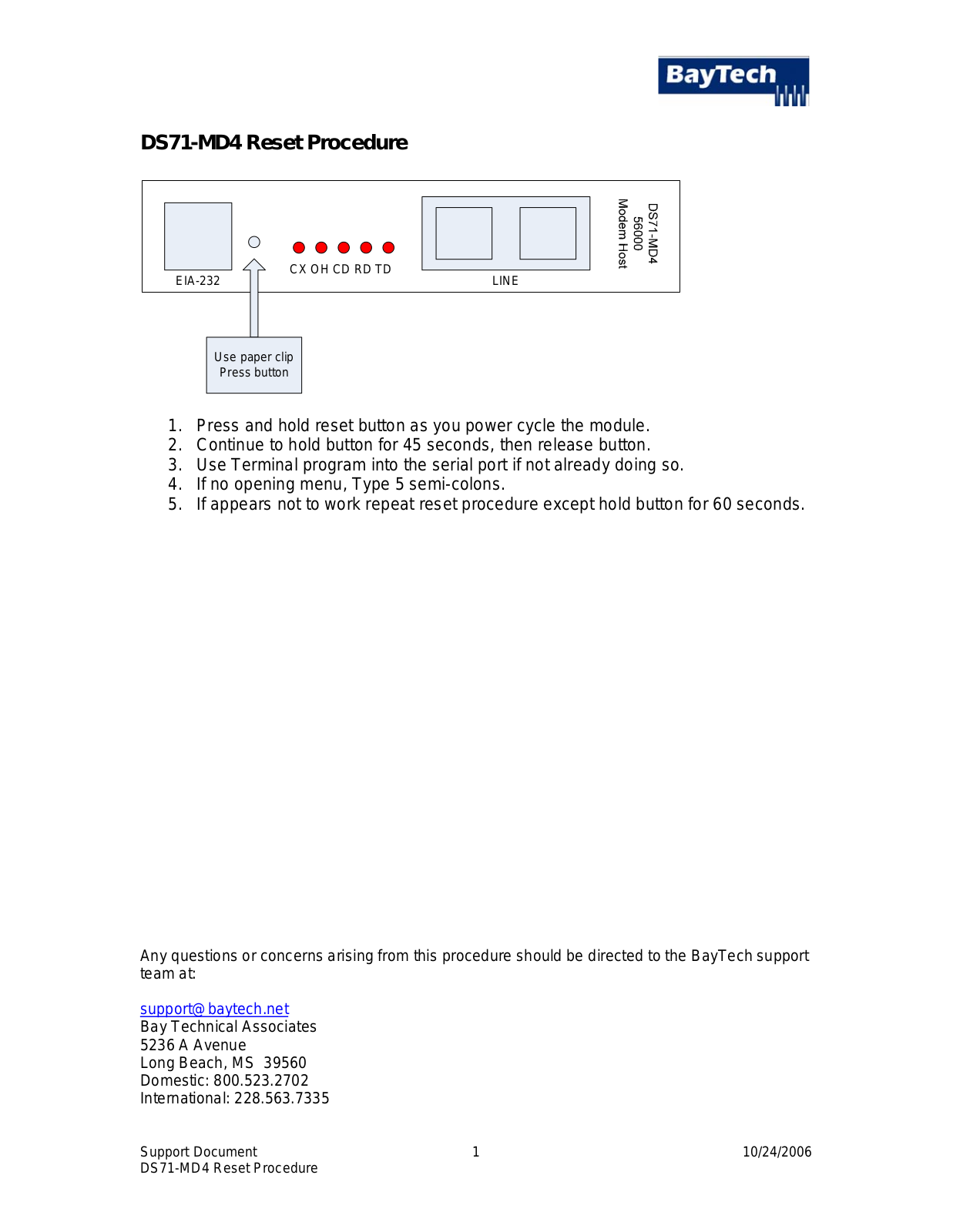 BayTech DS71-MD4 User Manual