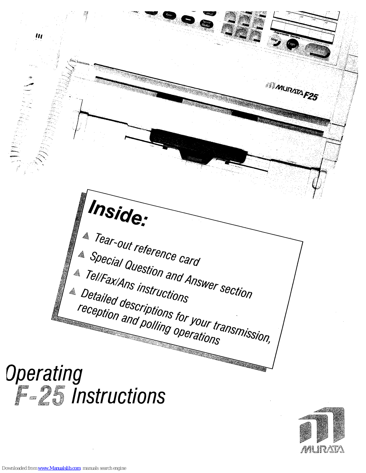Murata F-25 Operating Instructions Manual - ManualMachine.com