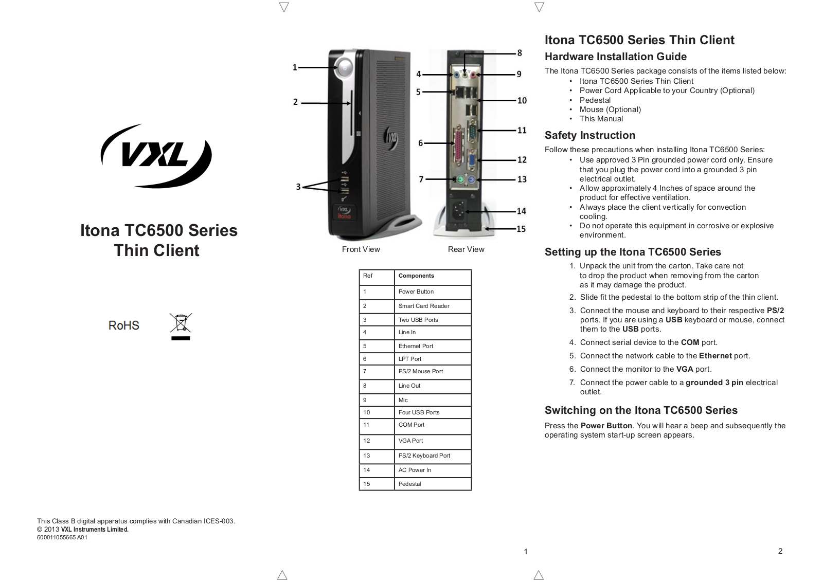 VXL Instruments TC6500 User Manual