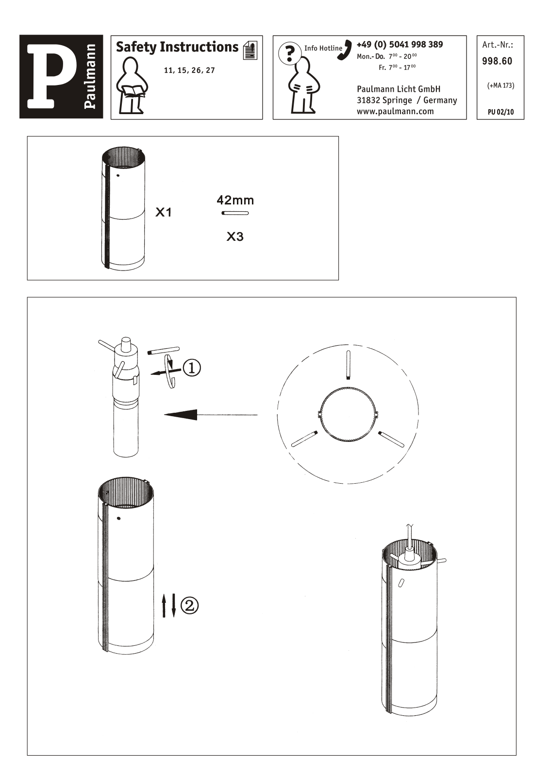 Paulmann 99860 Safety instructions - ManualMachine.com