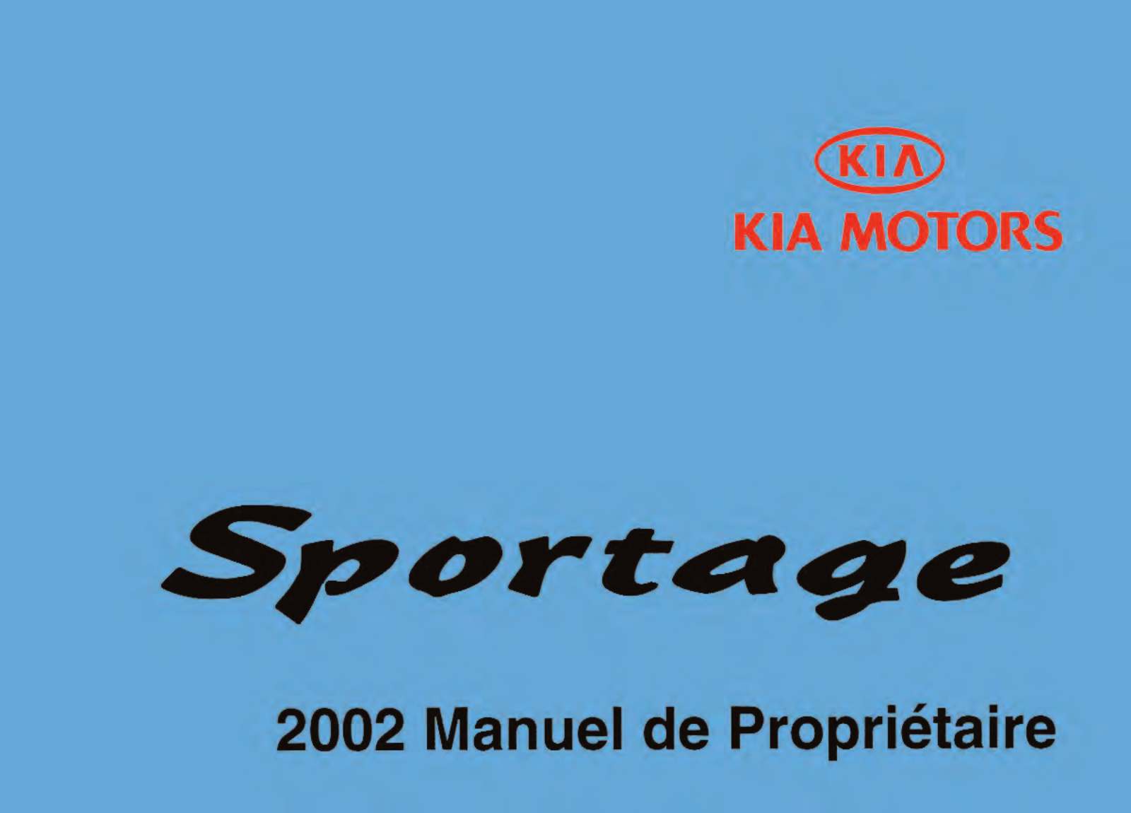 Kia Sportage 2002 Owner's Manual