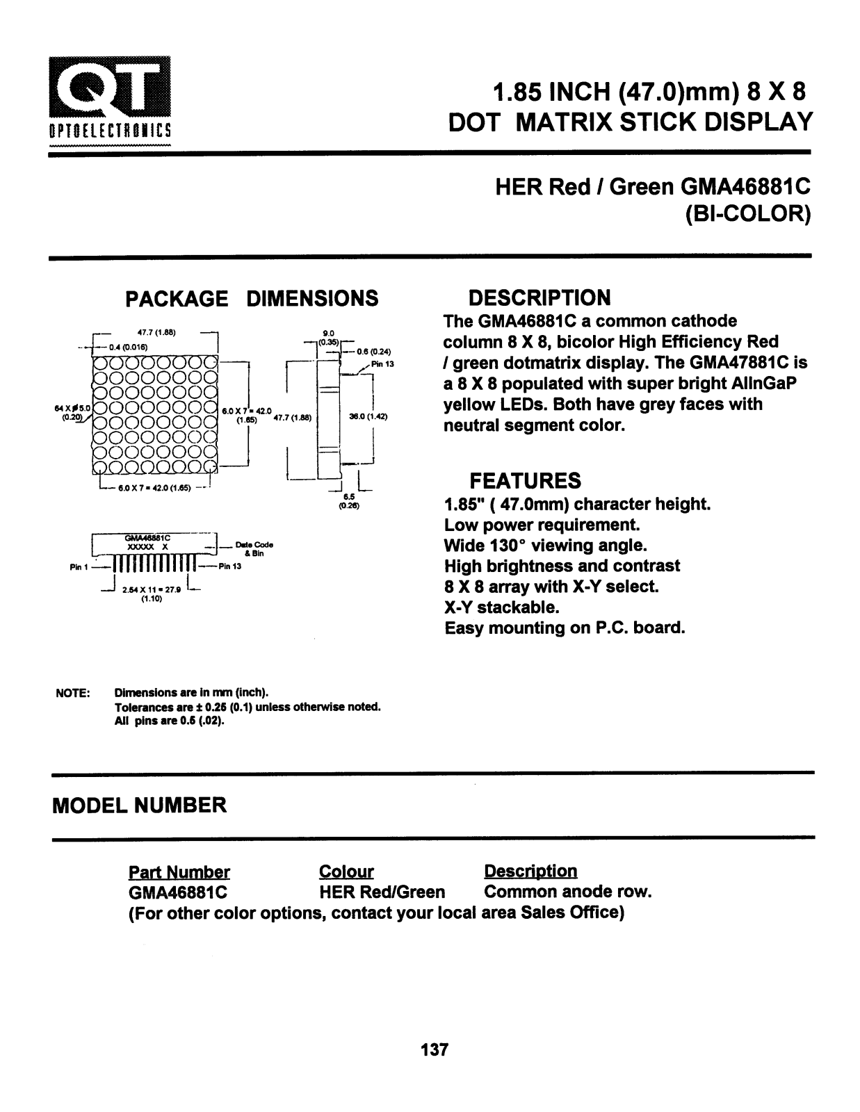 QT GMA46881C Datasheet