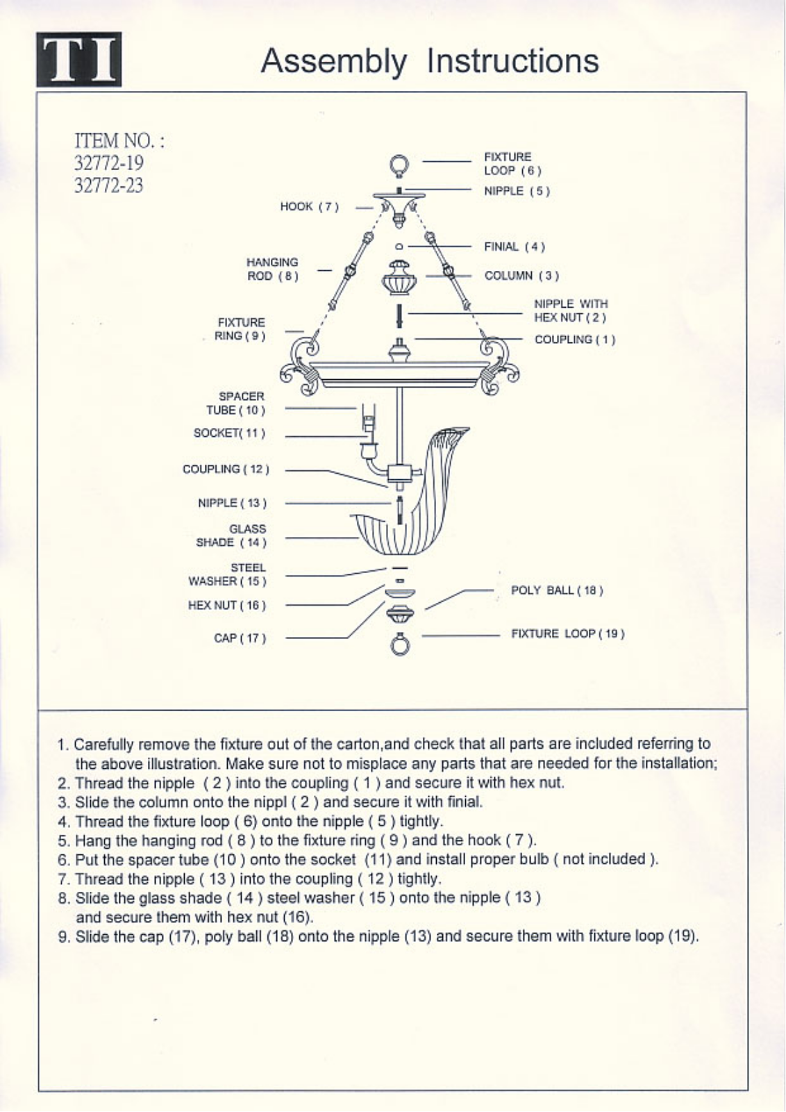 Triarch 32772-23, 32772-19 User Manual