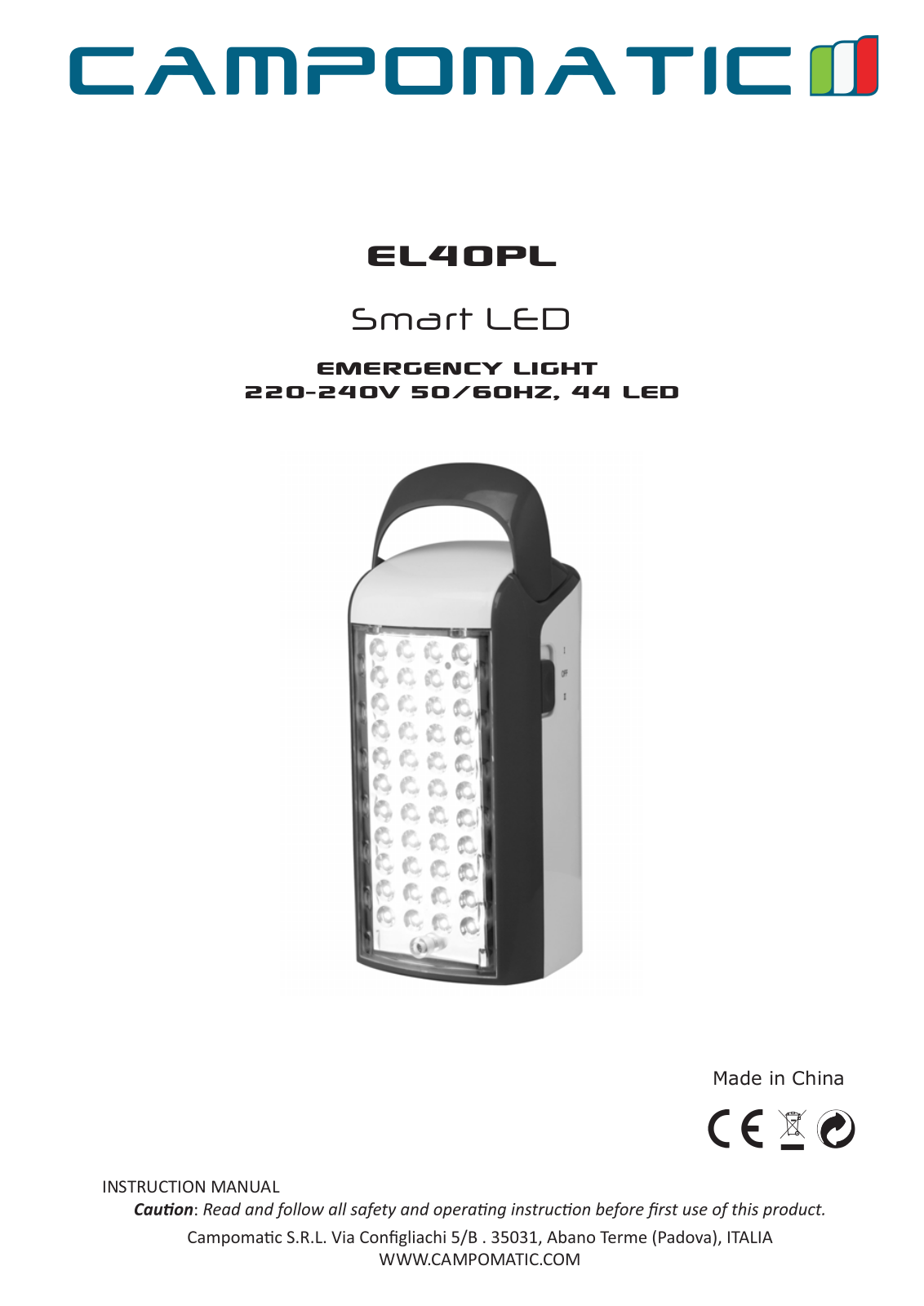 Campomatic EL40PL User Manual - ManualMachine.com