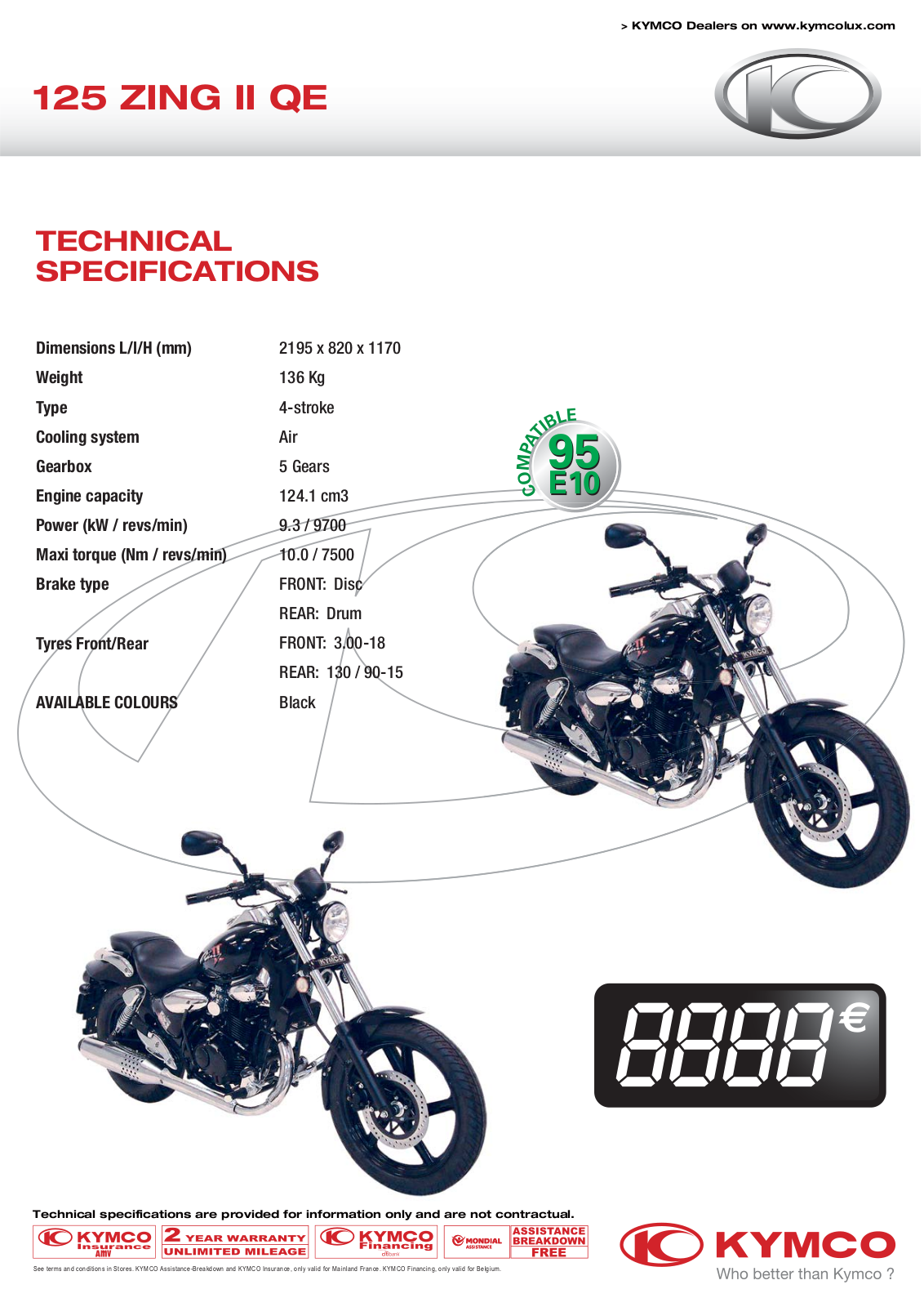 Kymco 125 ZING II QE User Manual