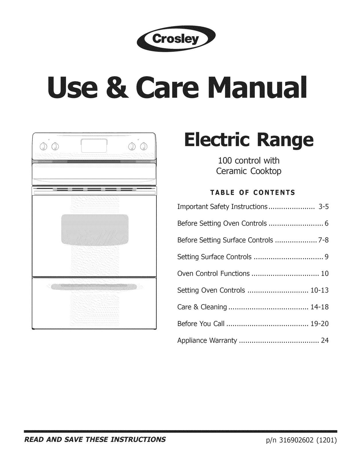 Crosley CRE3580LSB Owner’s Manual