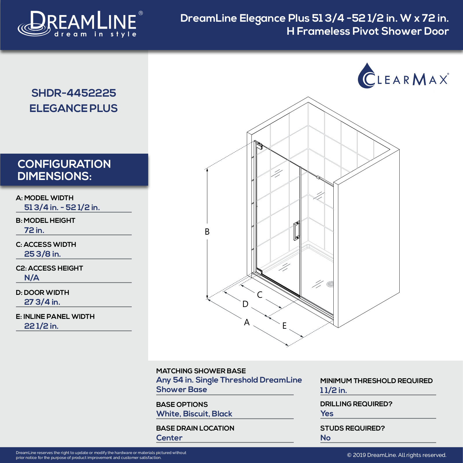 DreamLine DLN10680 Dimensions - ManualMachine.com