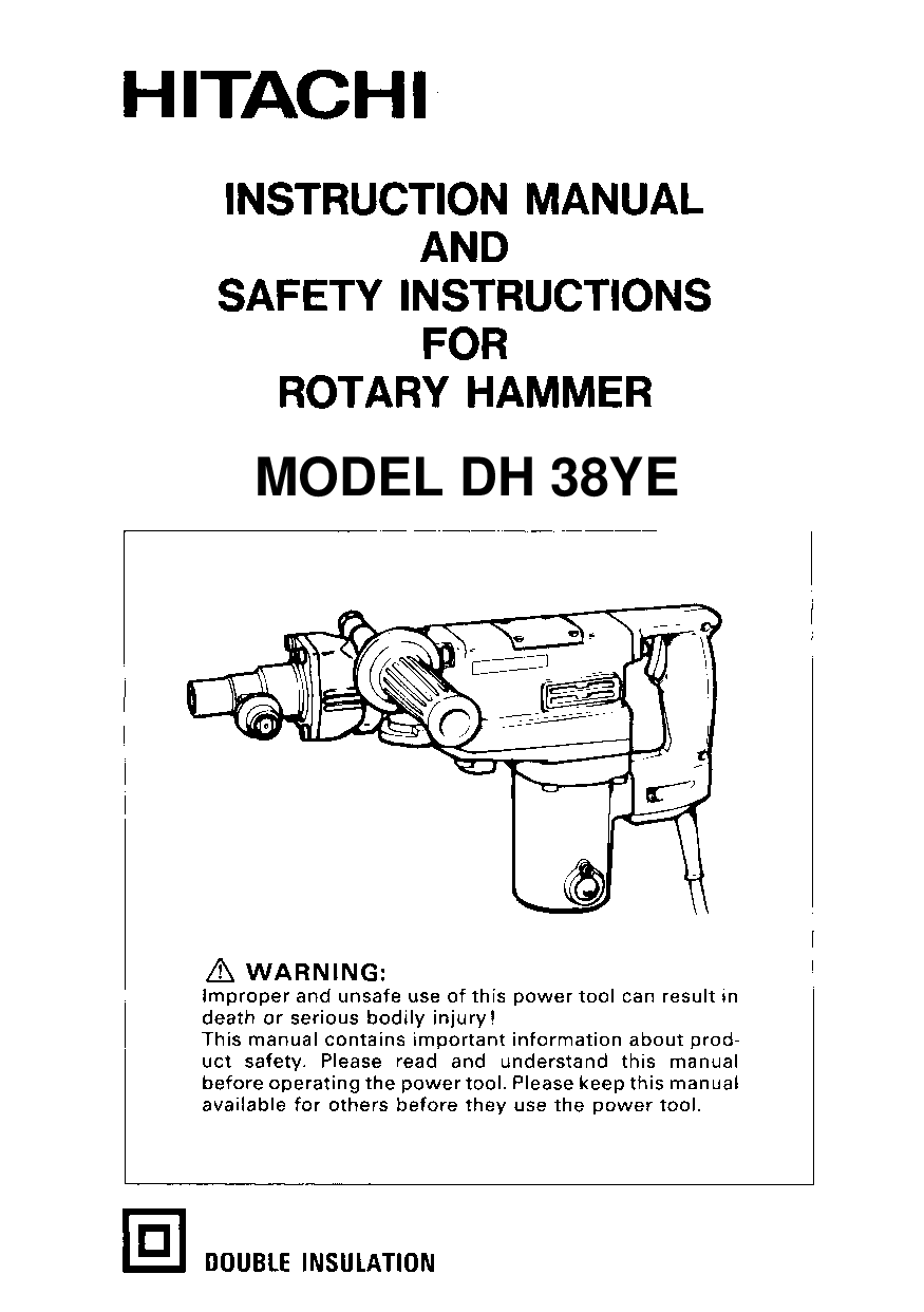 Hitachi DH38YF User Manual