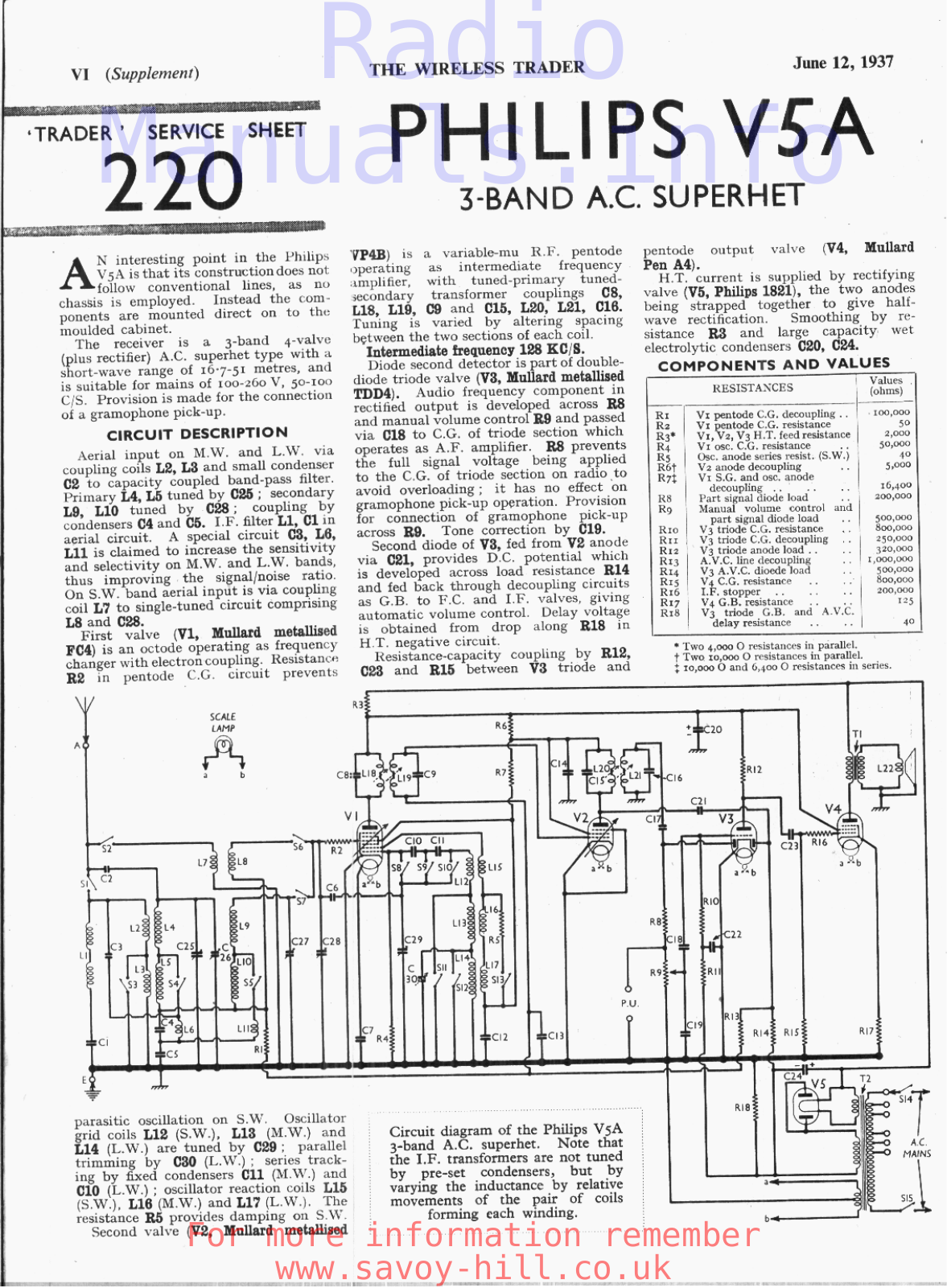 Philips V-5-A Service Manual