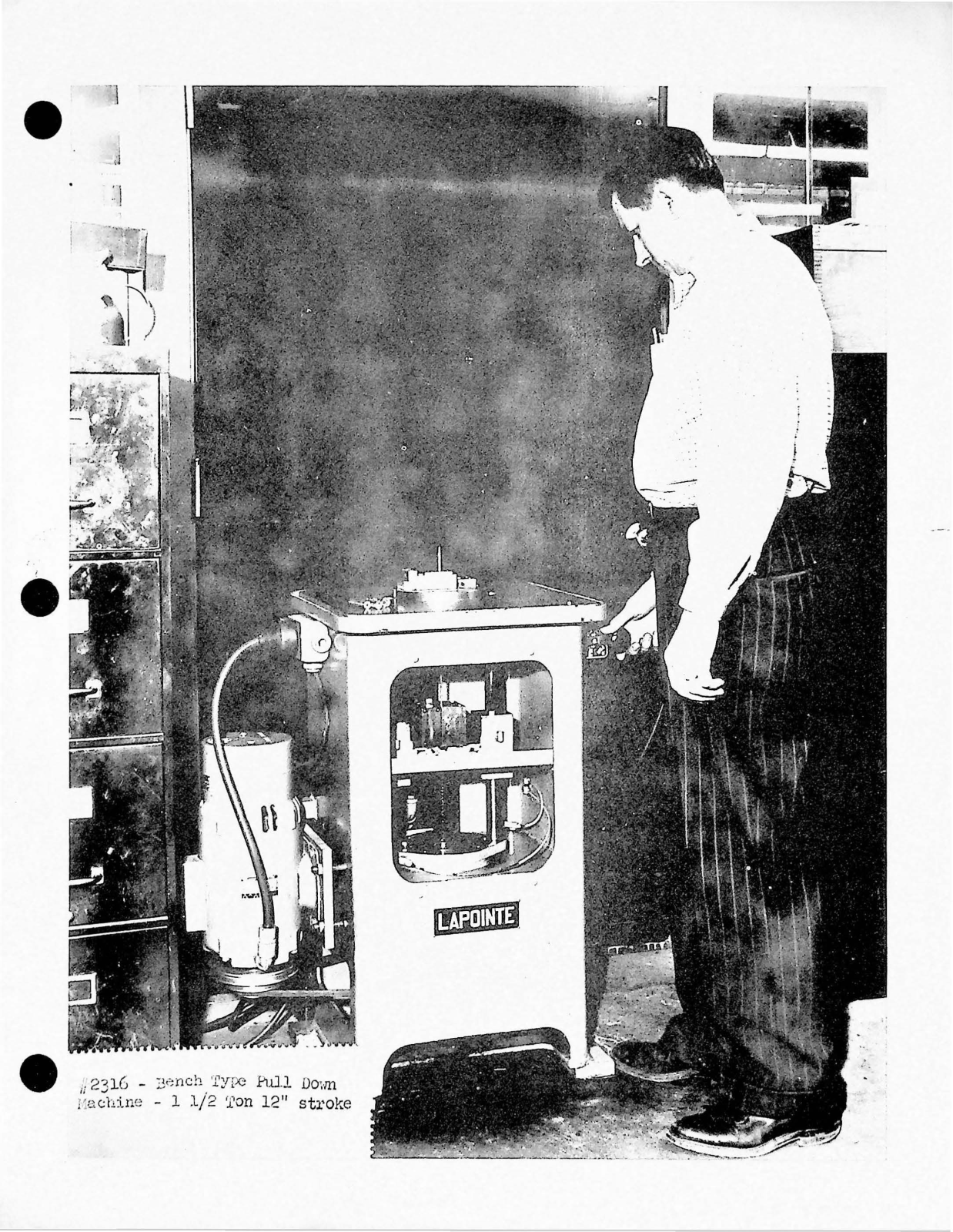 LaPointe Machine Tool No. 2316 Bench Type Pull Down Broaching Machine Other - ManualMachine.com