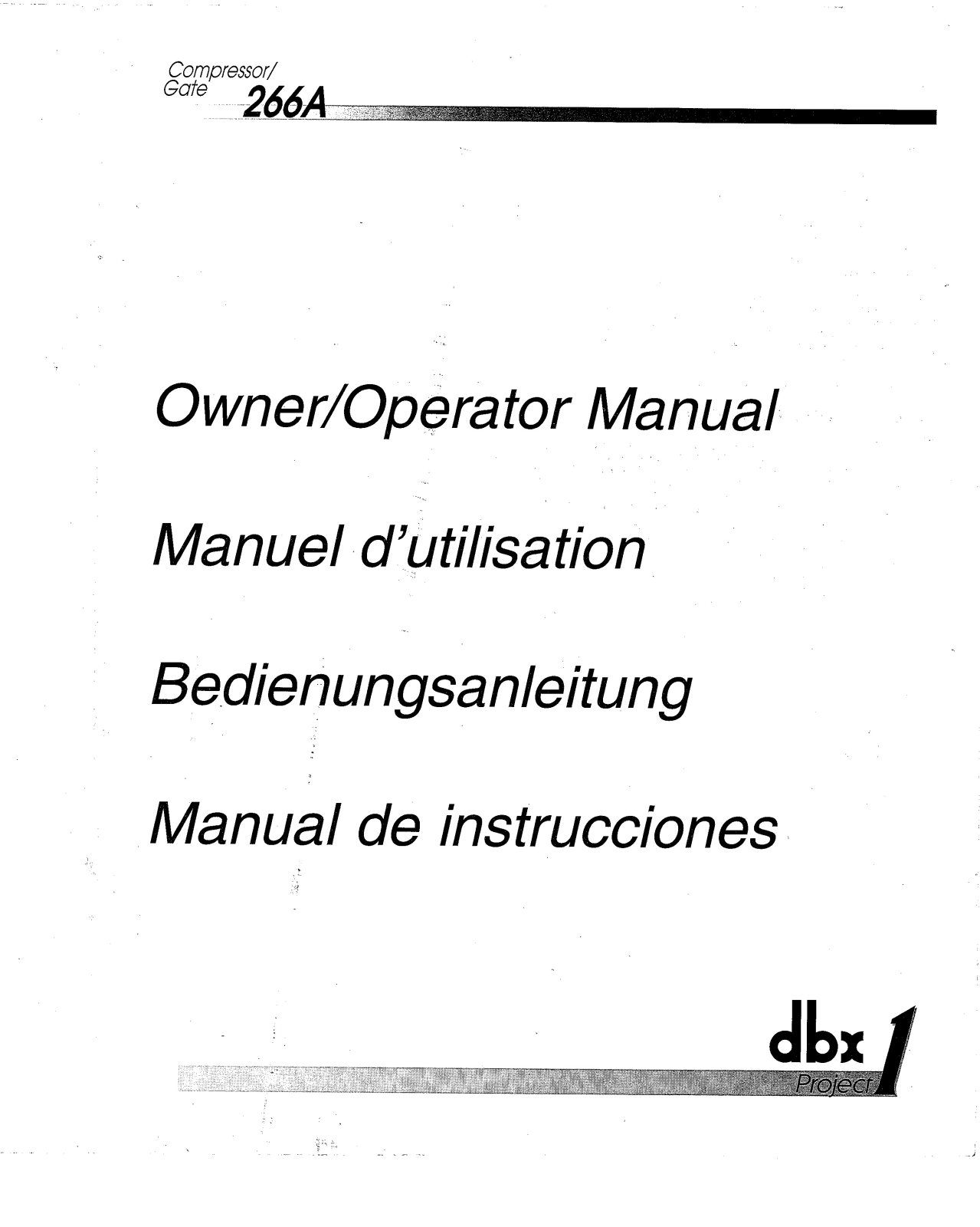 dbx 266A service manual