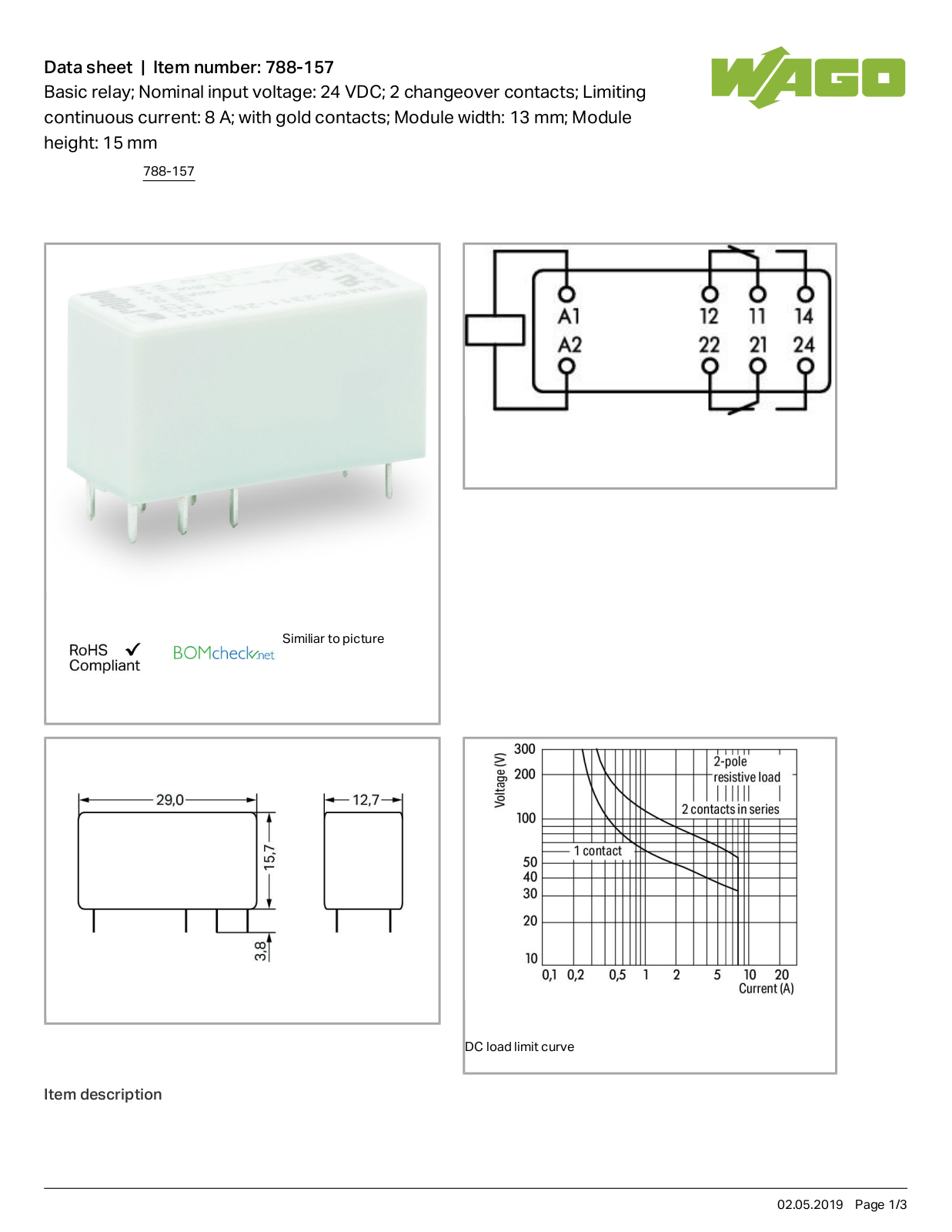 Wago 788-157 Data Sheet