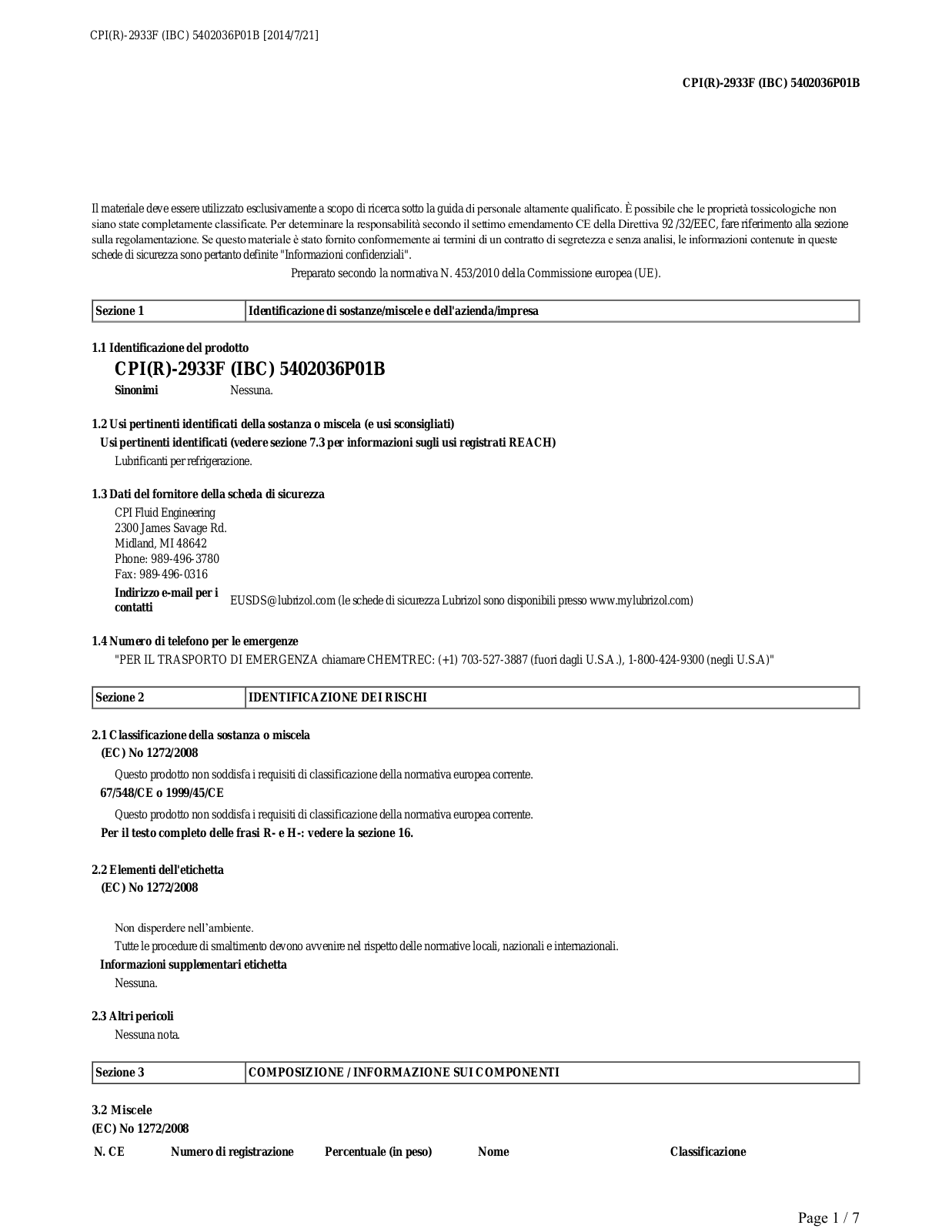 Danfoss CPI(R)-2933F Safety guide