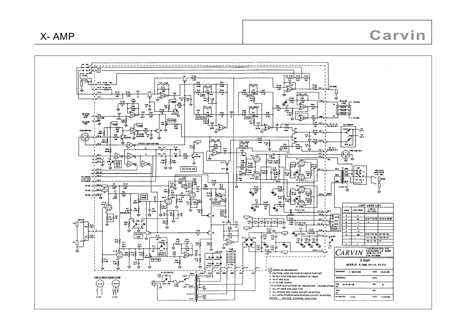 Carvin X- AMP schematic