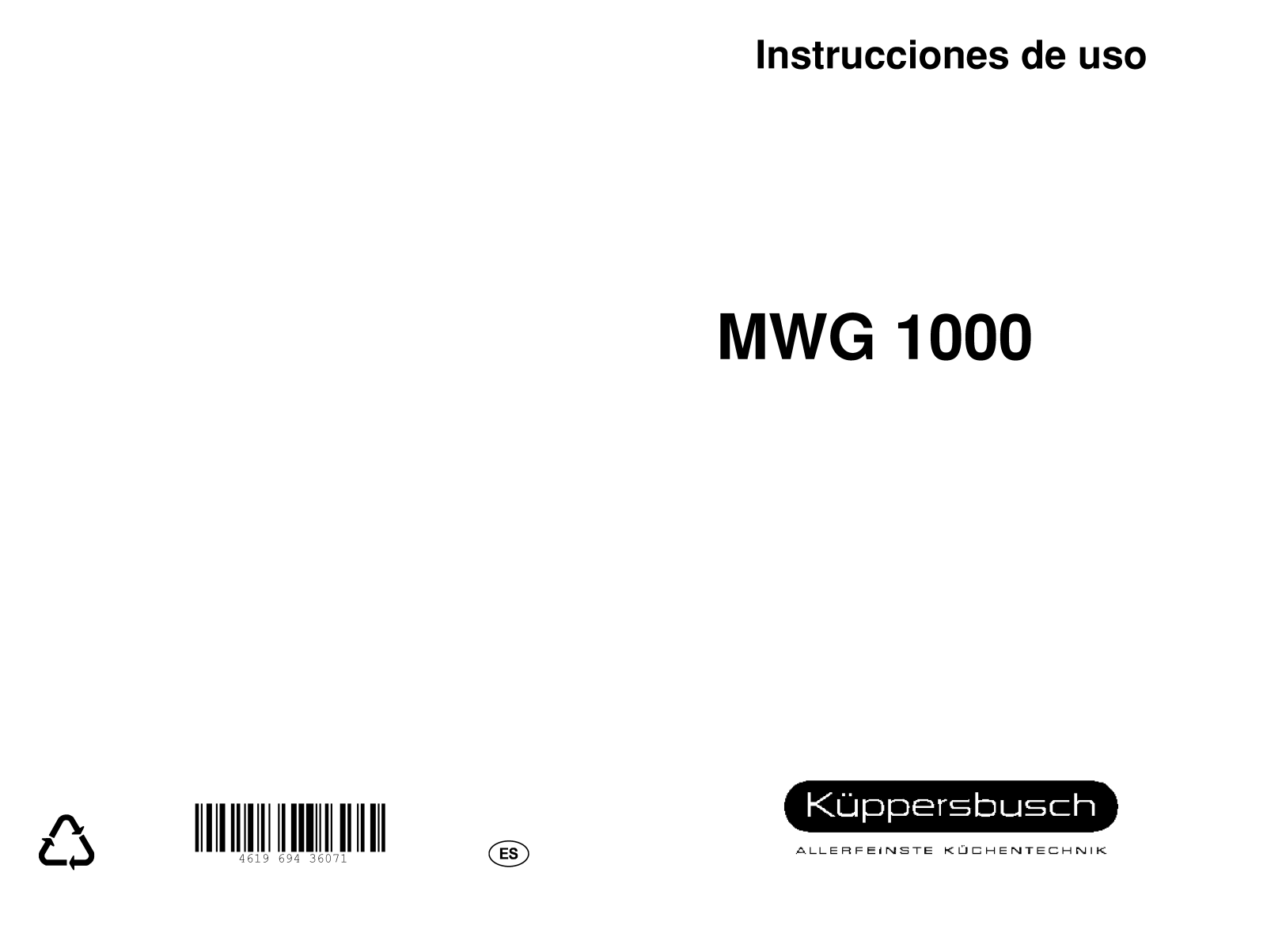 Kuppersbusch MWG 1000 Instruction Manual