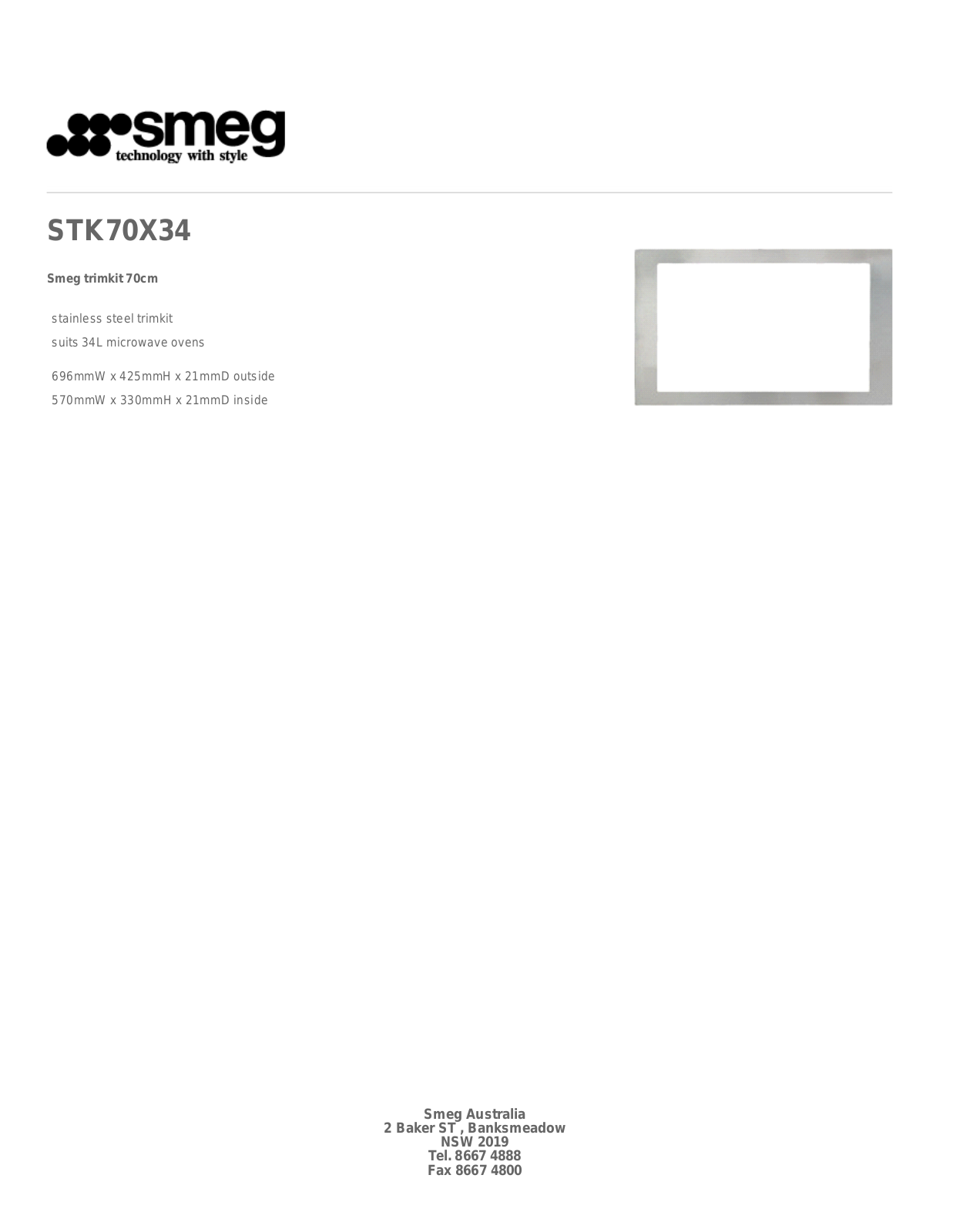 Smeg STK70X34 User Manual