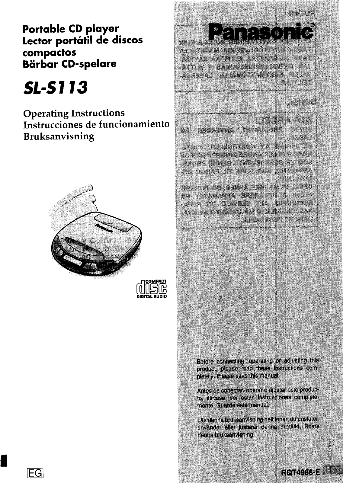 Panasonic SL-S113 Operating Instructions