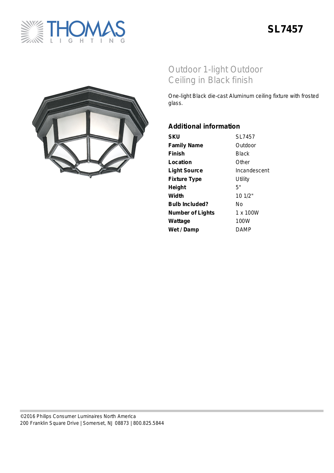 Thomas Lighting SL7457 User Manual - ManualMachine.com