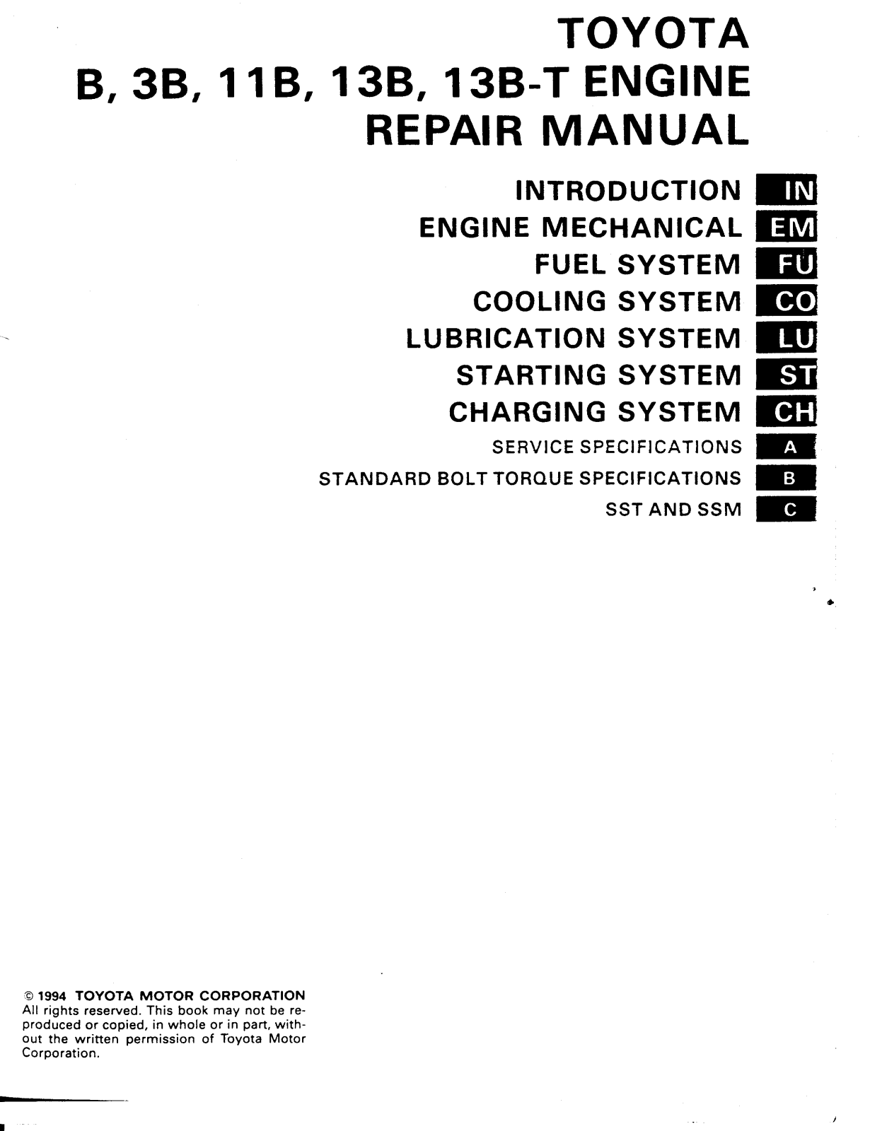 Toyota Dyna 1994 User Manual