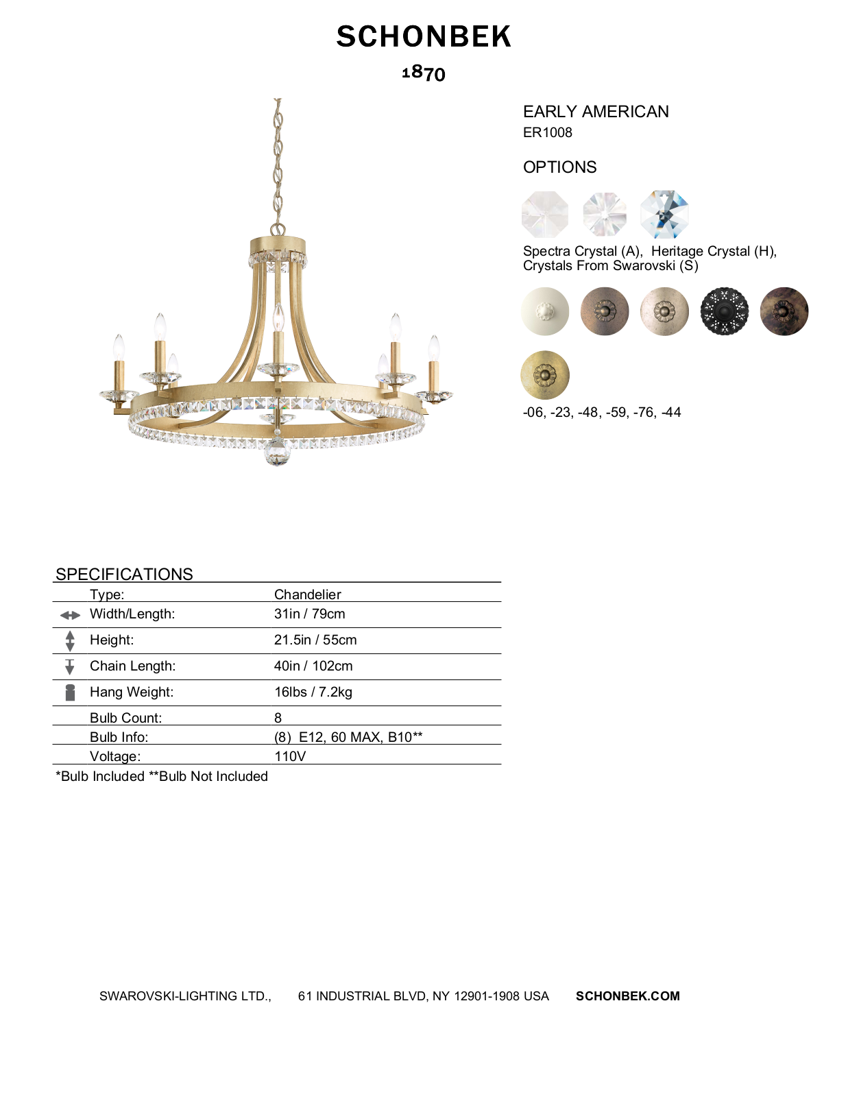 Schonbek SOC10294 Specifications - ManualMachine.com
