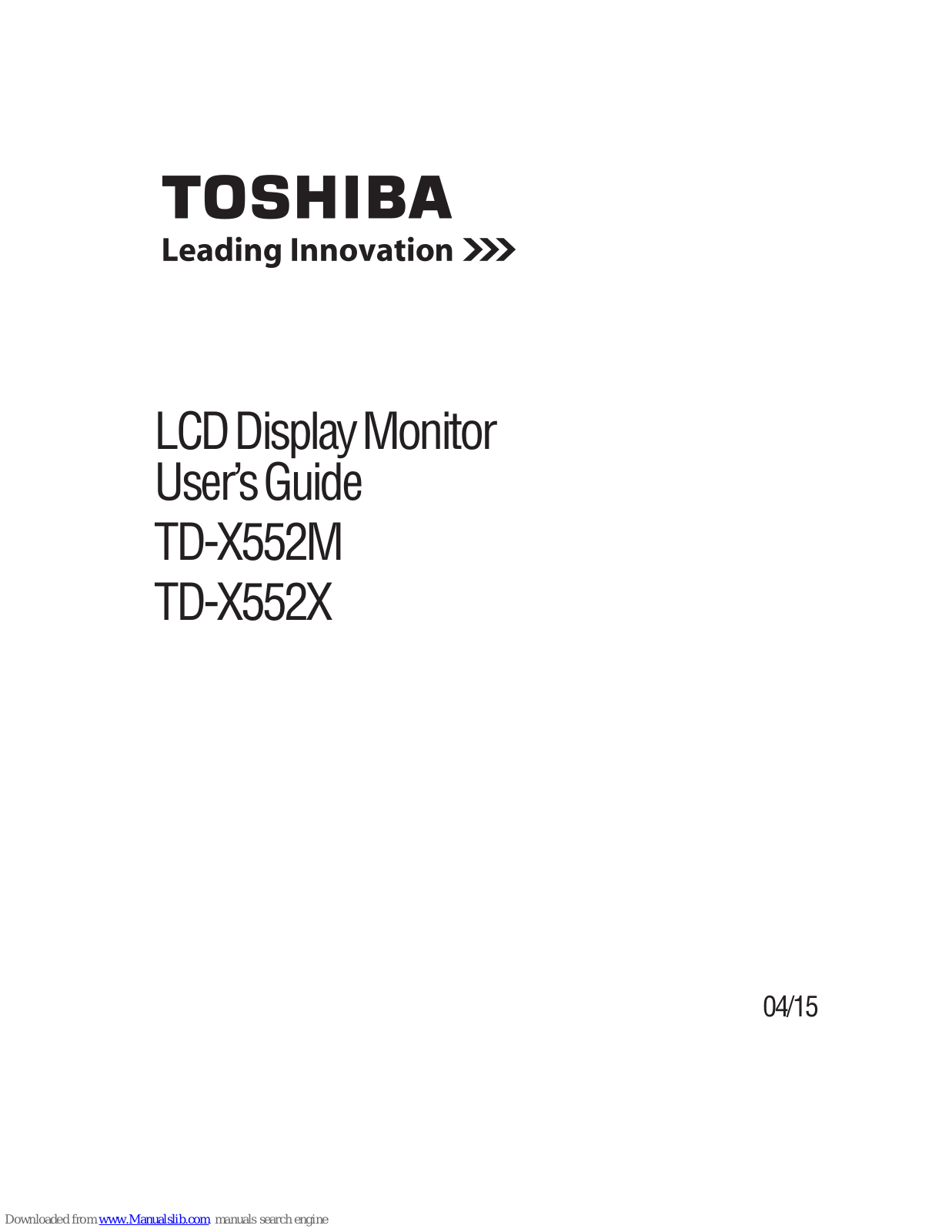 Toshiba TD-X552M, TD-X552X User Manual