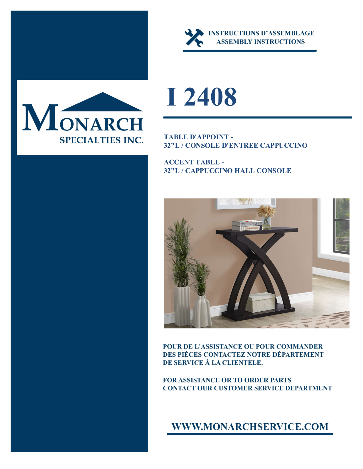 Monarch I24089CONSOLE Assembly Guide