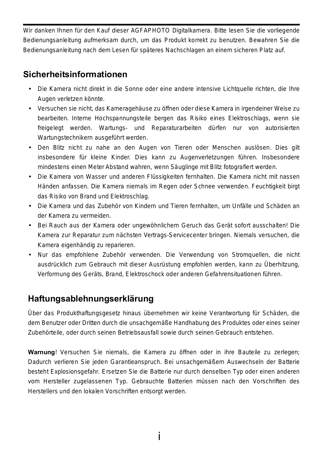 Agfaphoto DC-8338I User Manual