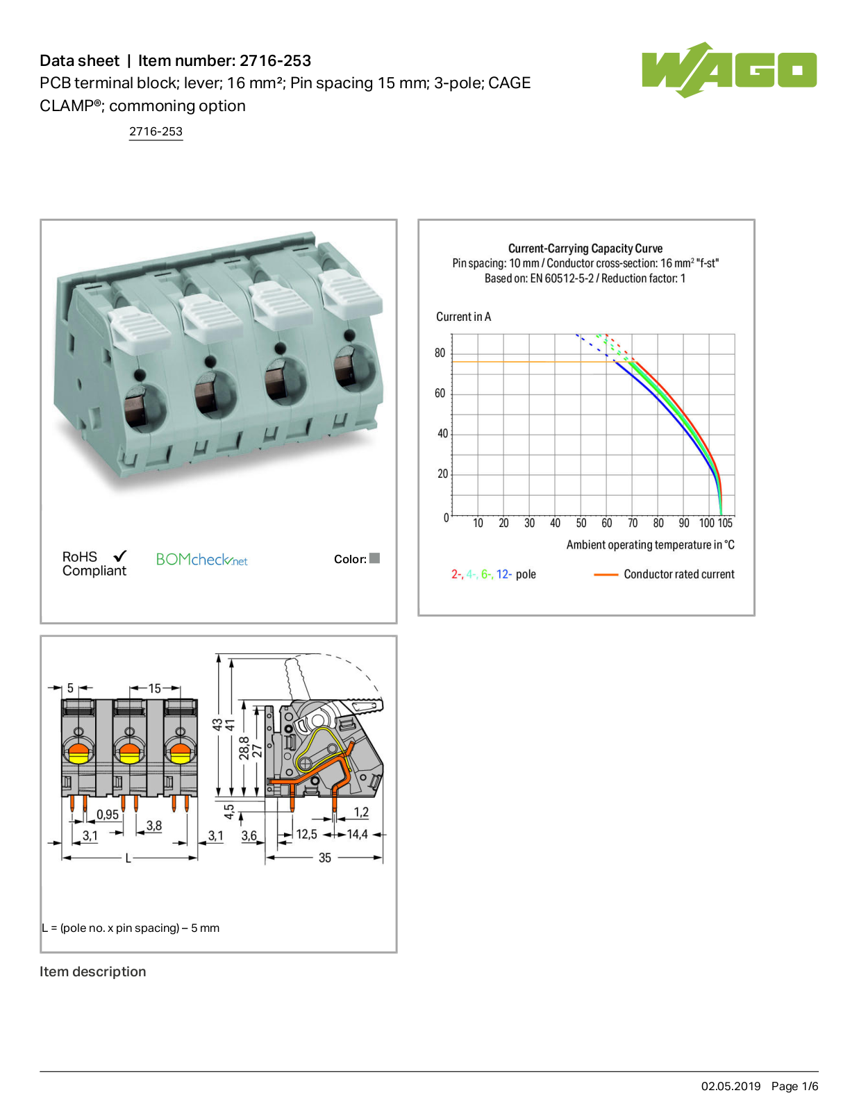 Wago 2716-253 Data Sheet