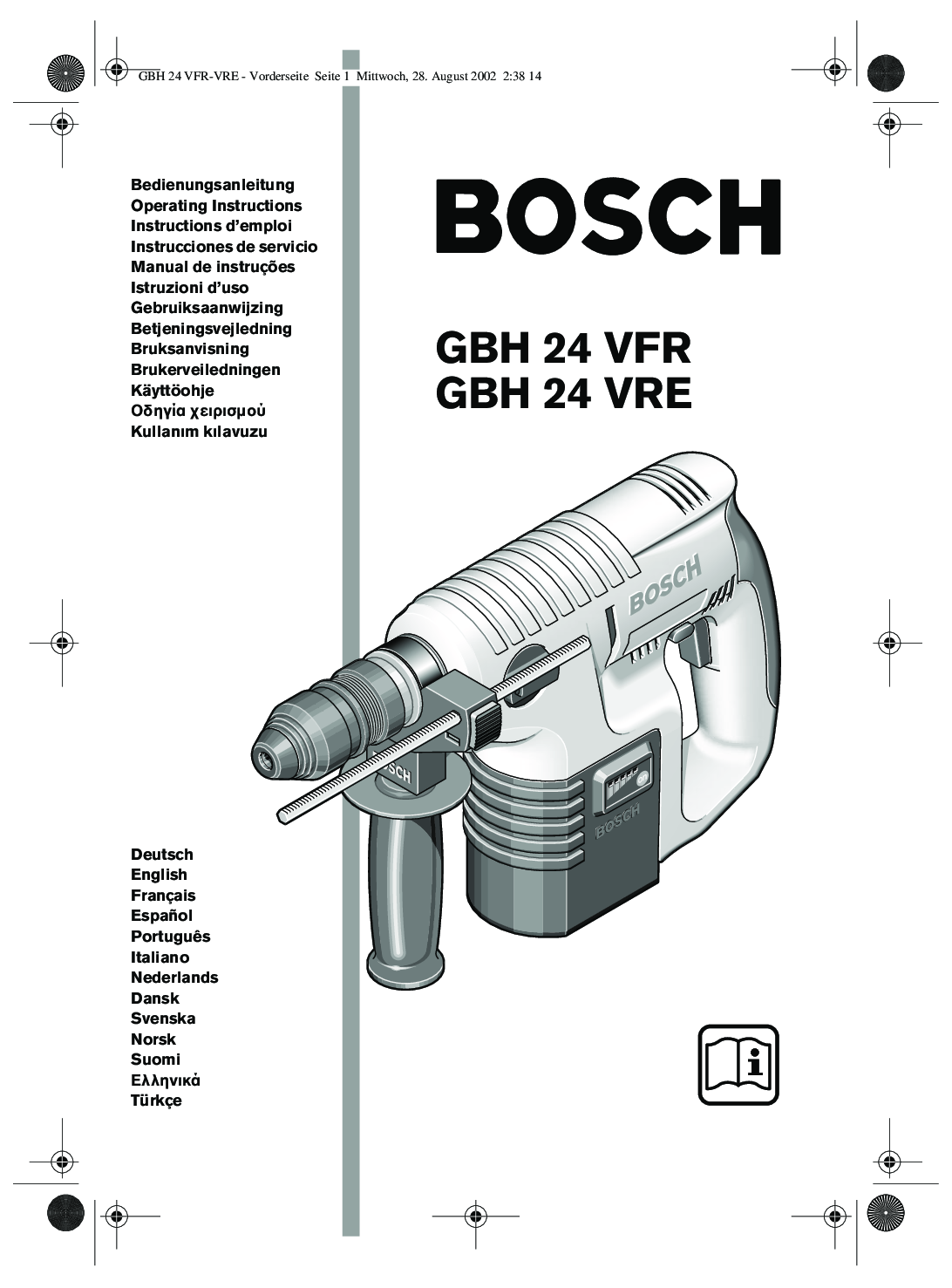 Bosch GBH 24 VFR, GBH 24 VRE User Manual