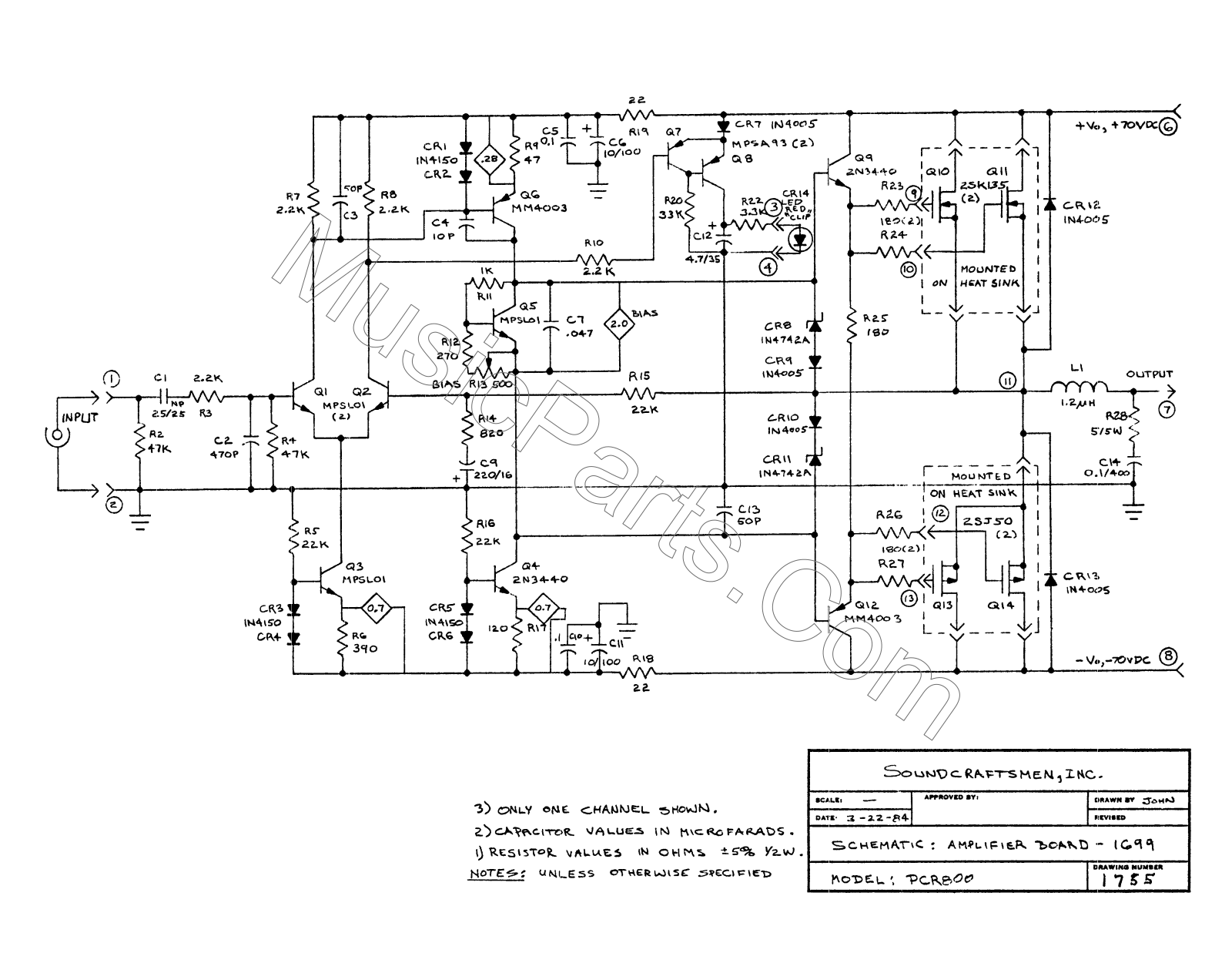 SOUNDCRAFTSMEN PCR800 Schematic