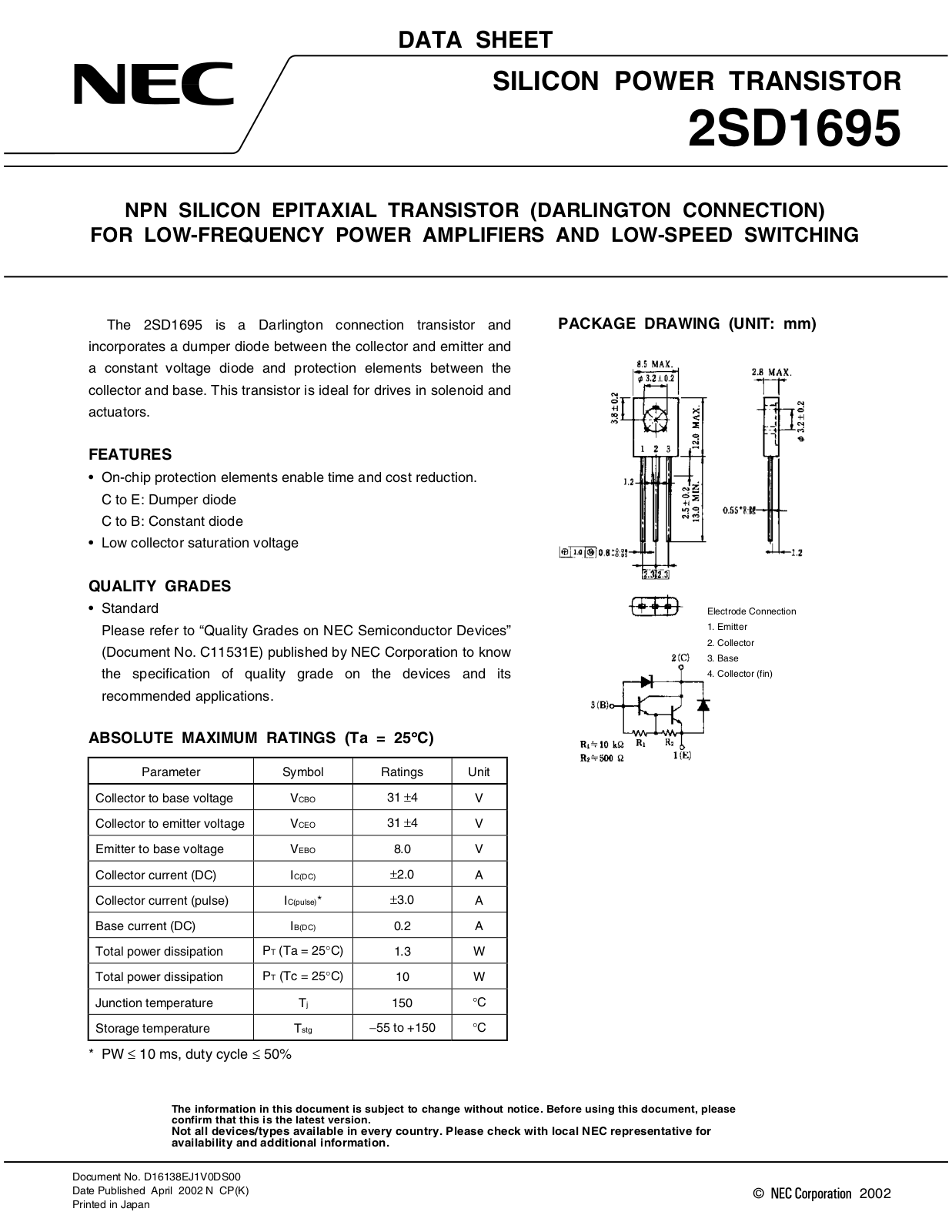 NEC 2sd1695 Datasets - ManualMachine.com