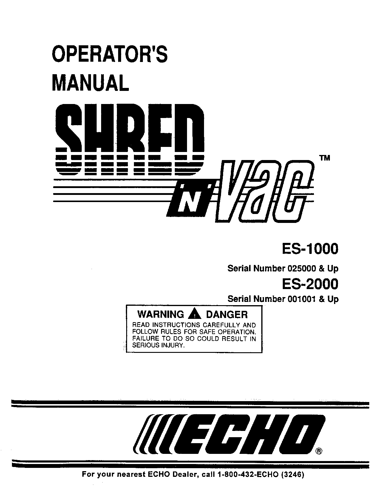 Echo ES-1000, ES-2000 User Manual