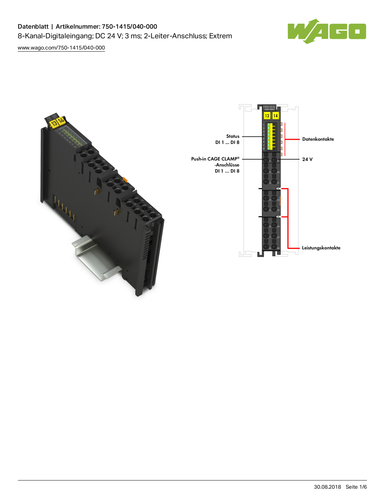 WAGO 750-1415-40 Datasheet - ManualMachine.com
