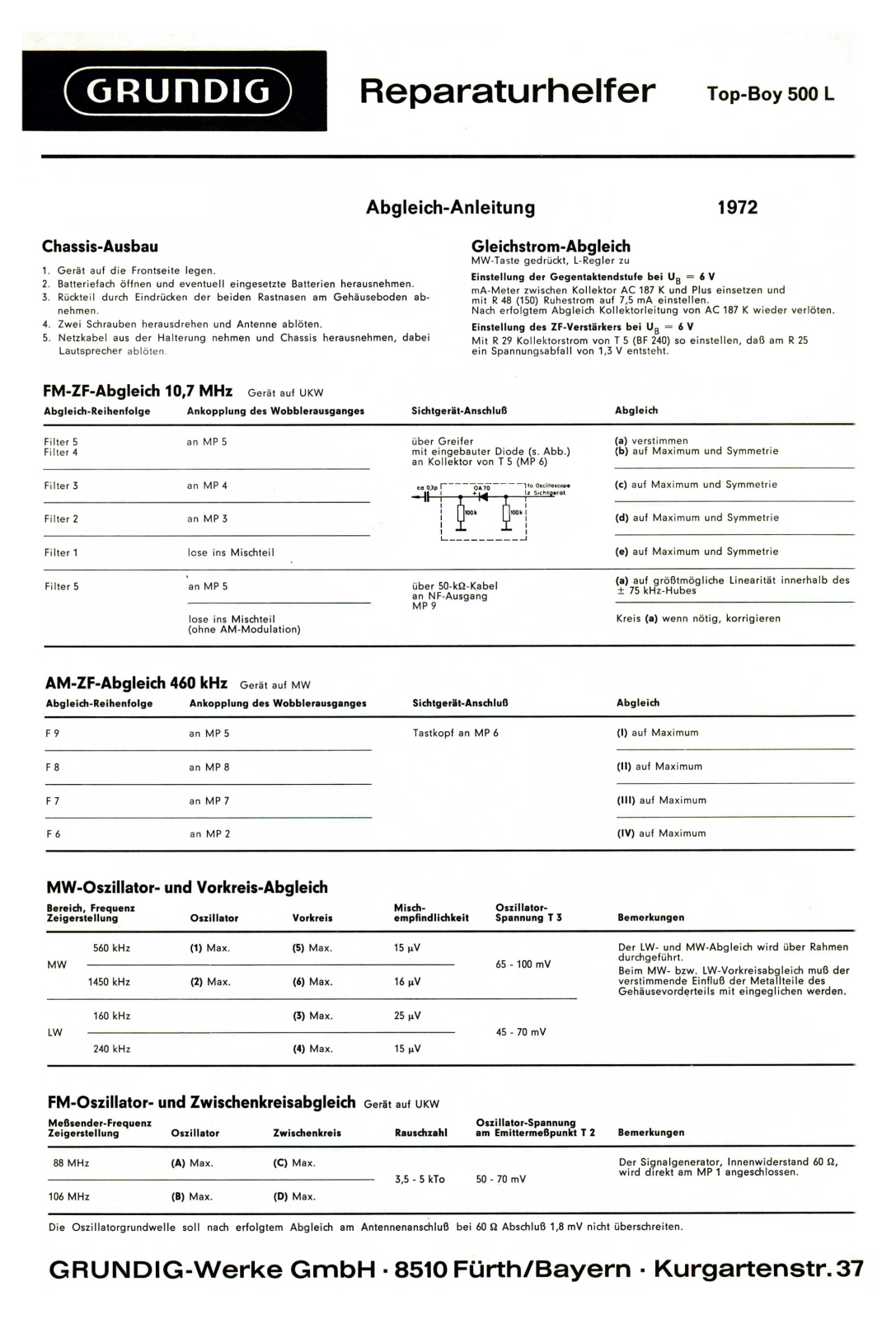 Grundig Top-Boy-500-L Service Manual