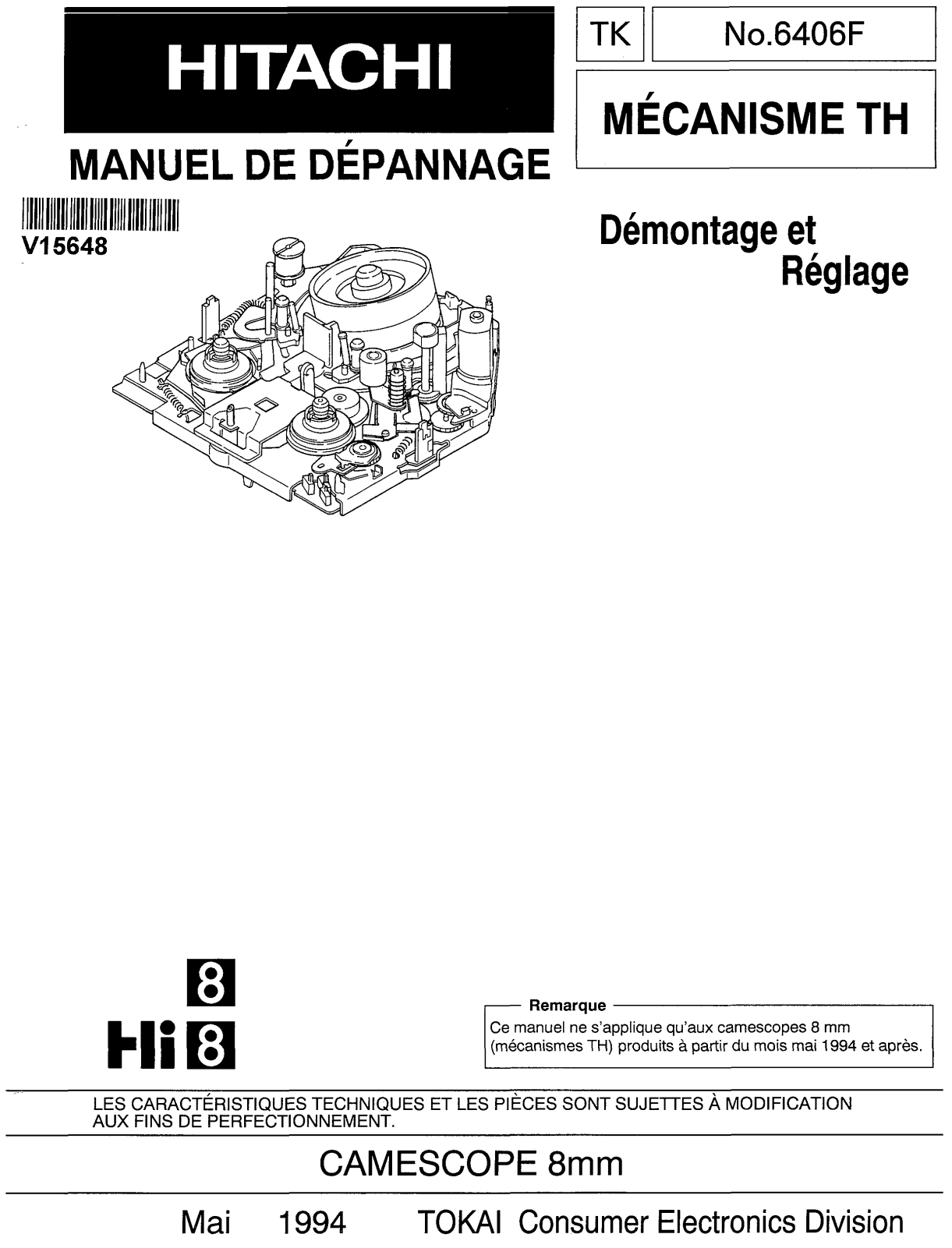 Hitachi TN Mecanisme Service Manual